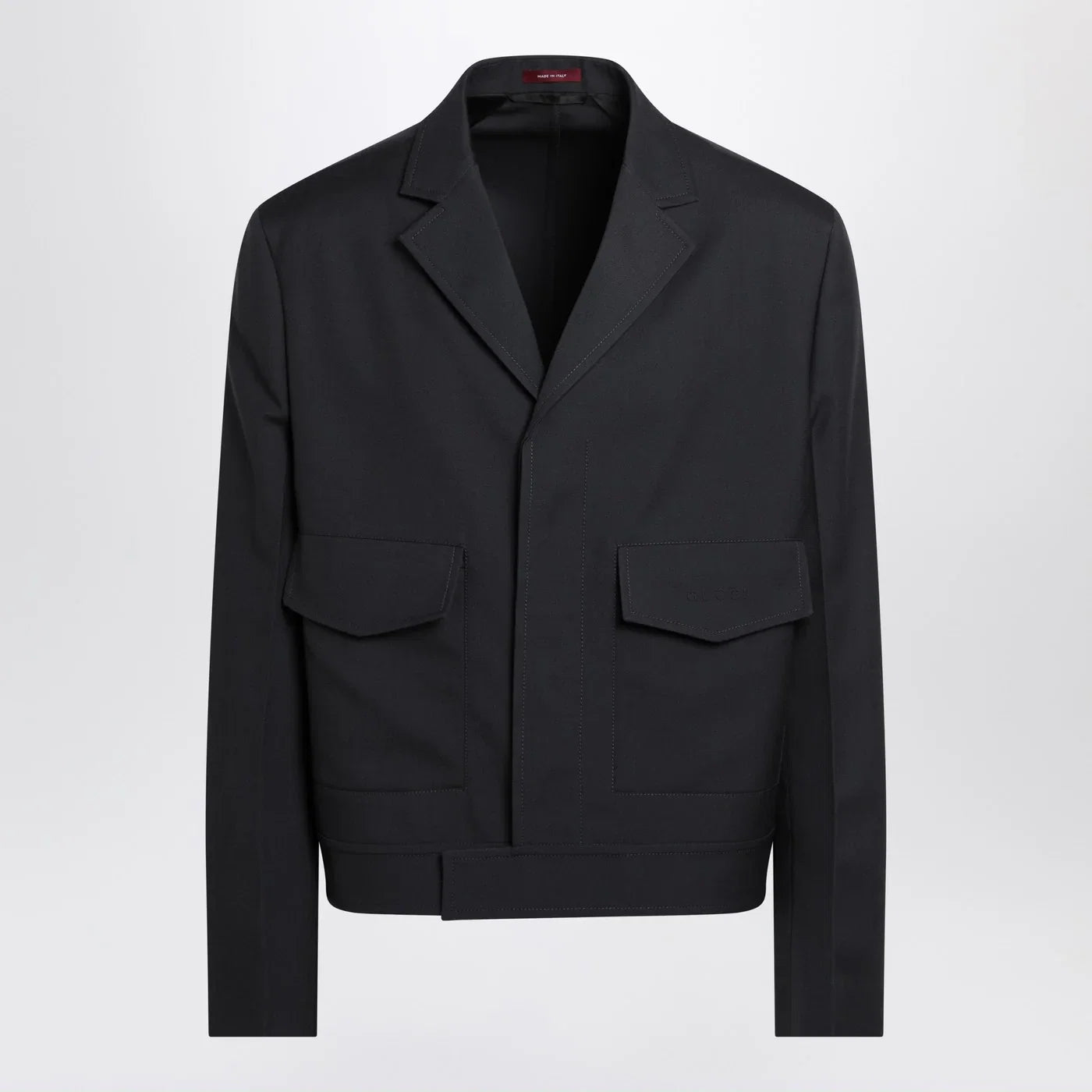 GUCCI Dark grey jacket in wool gabardine