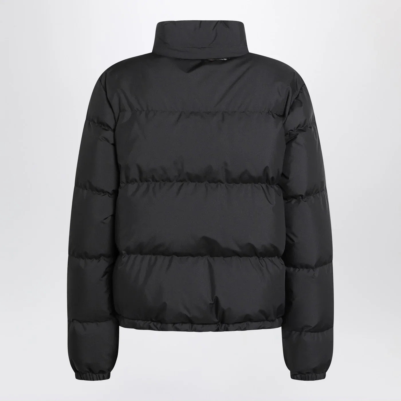 Burberry Black zip-up puffer jacket with Check detail