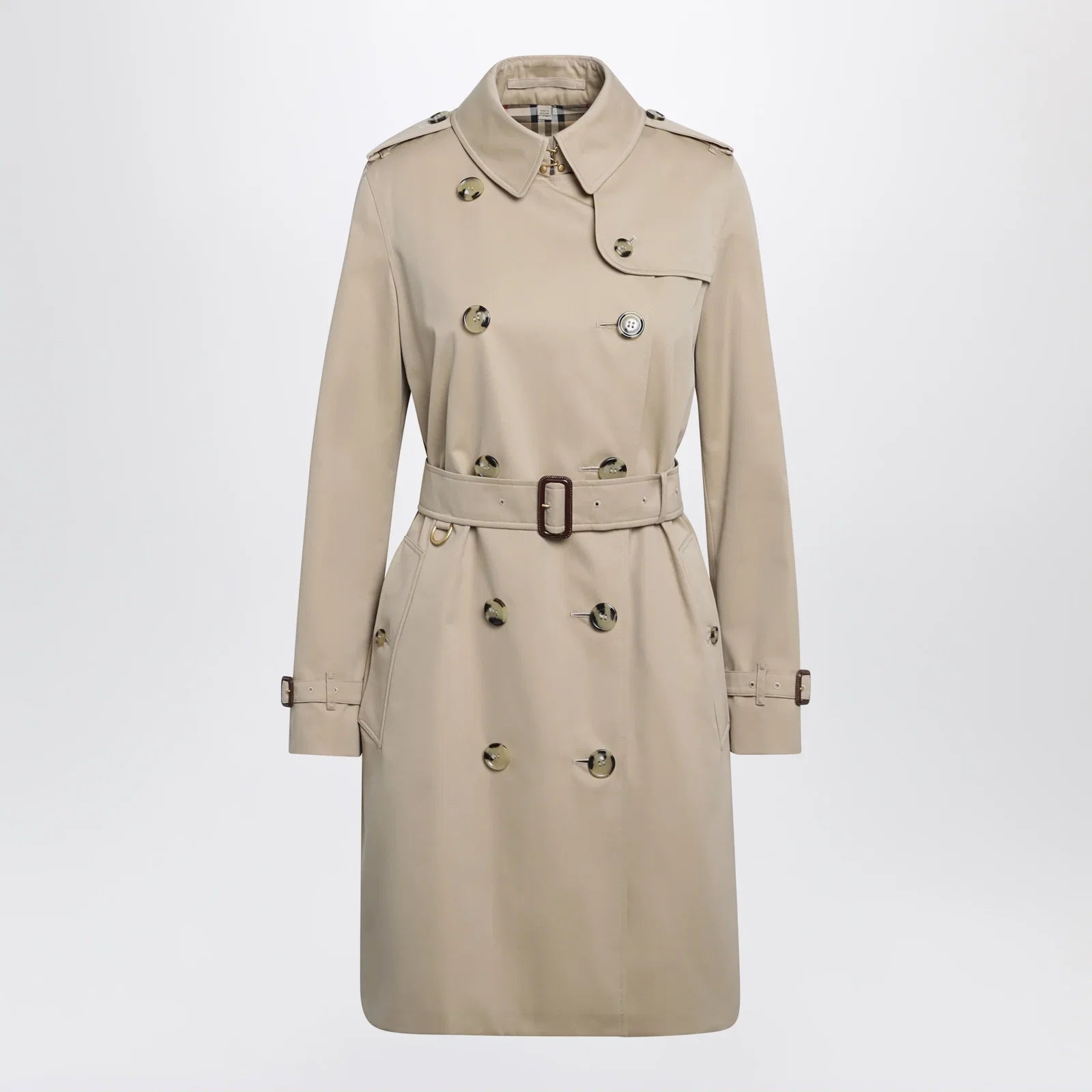 Burberry Beige double-breasted Kensington cotton trench coat