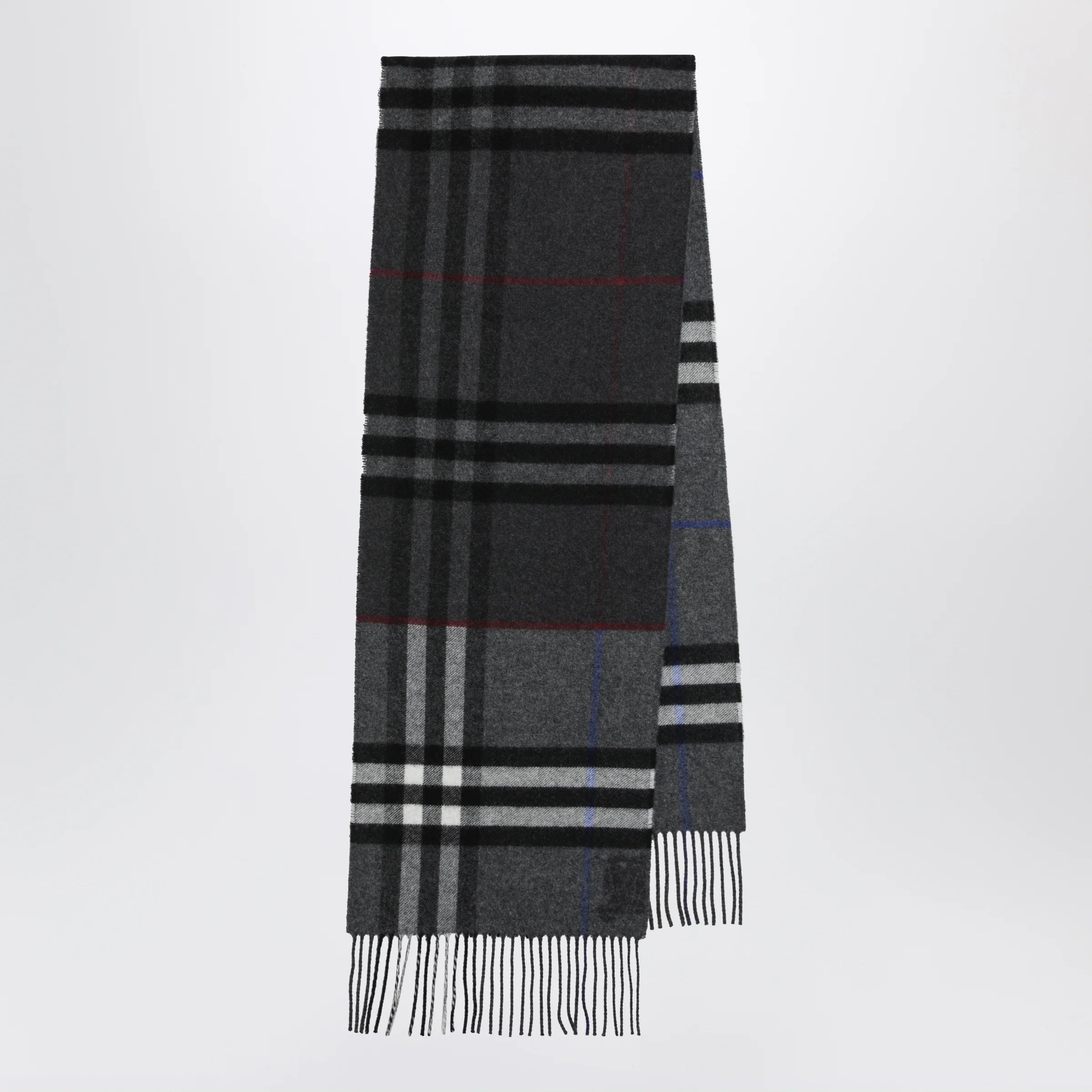 Burberry Reversible check cashmere scarf in grey