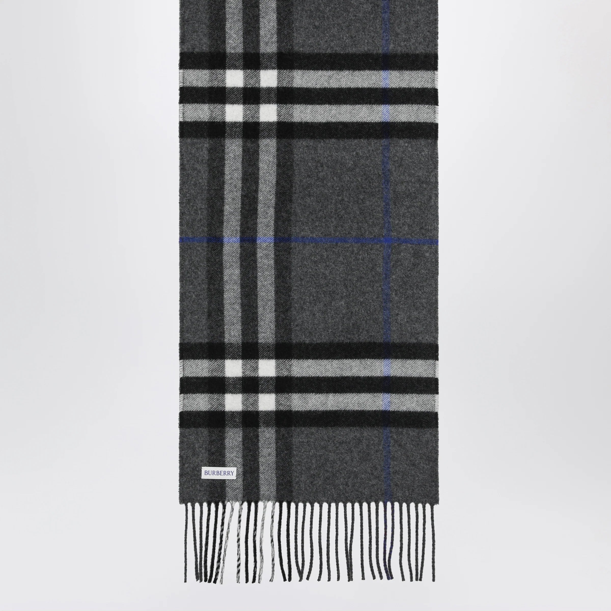 Burberry Reversible check cashmere scarf in grey