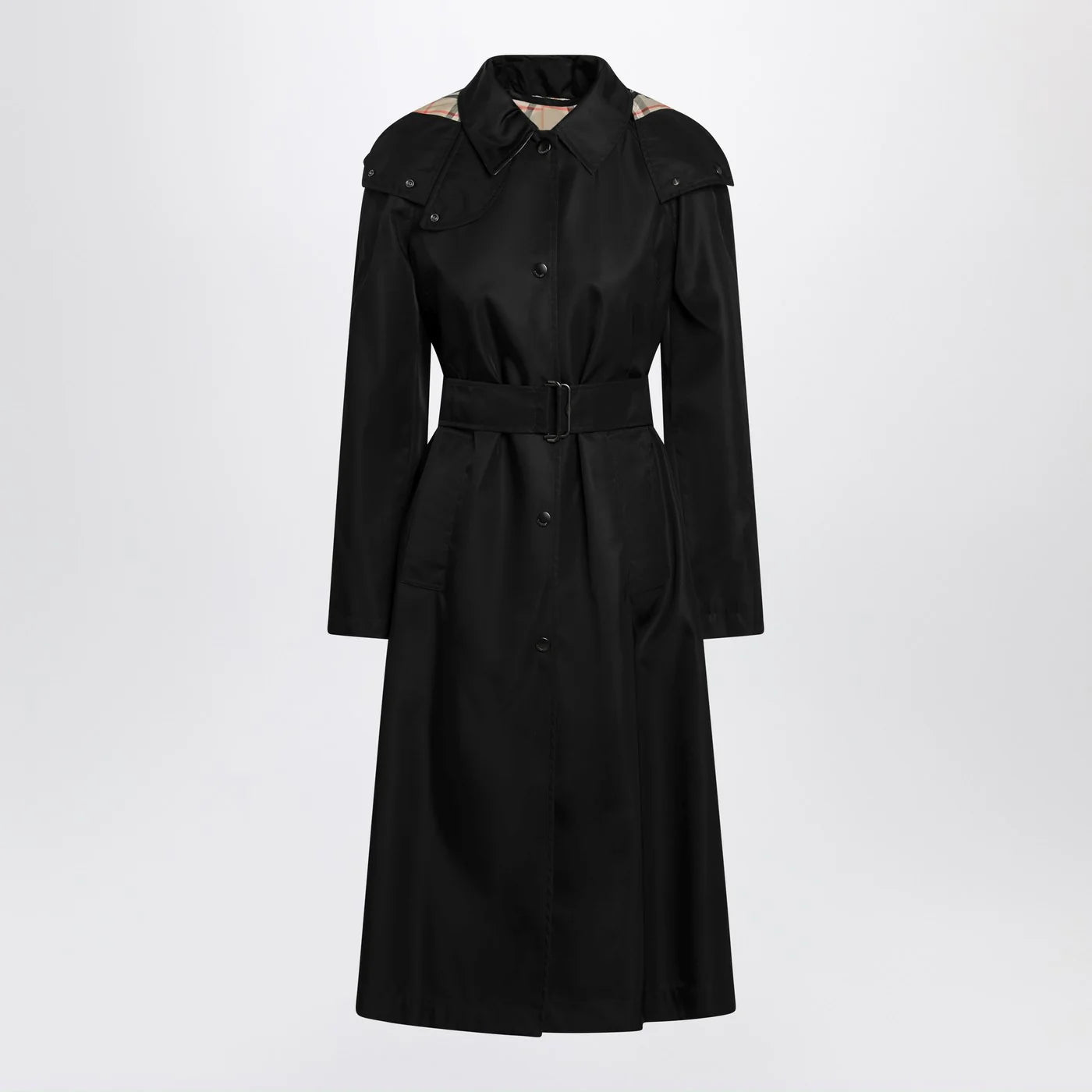 Burberry Long black nylon car coat
