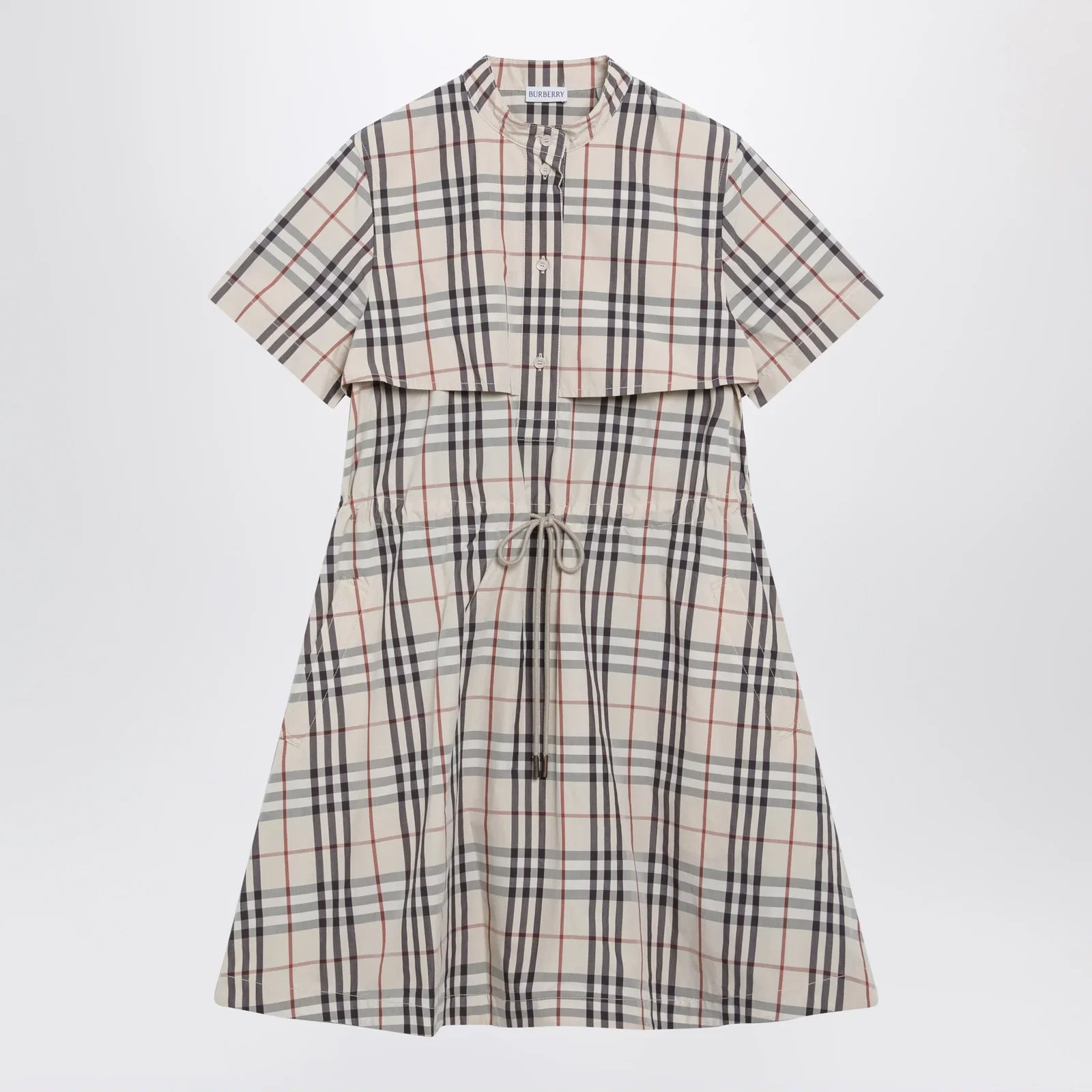 Burberry Beige check short-sleeve cotton dress