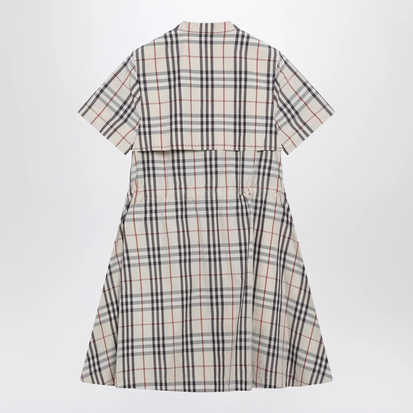 Burberry Beige check short-sleeve cotton dress