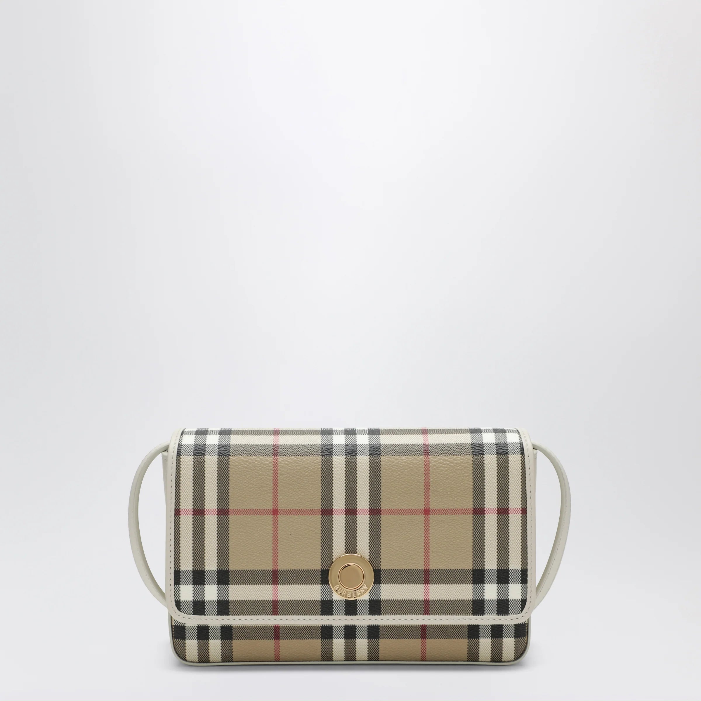 Burberry White Hampshire bag with Check pattern