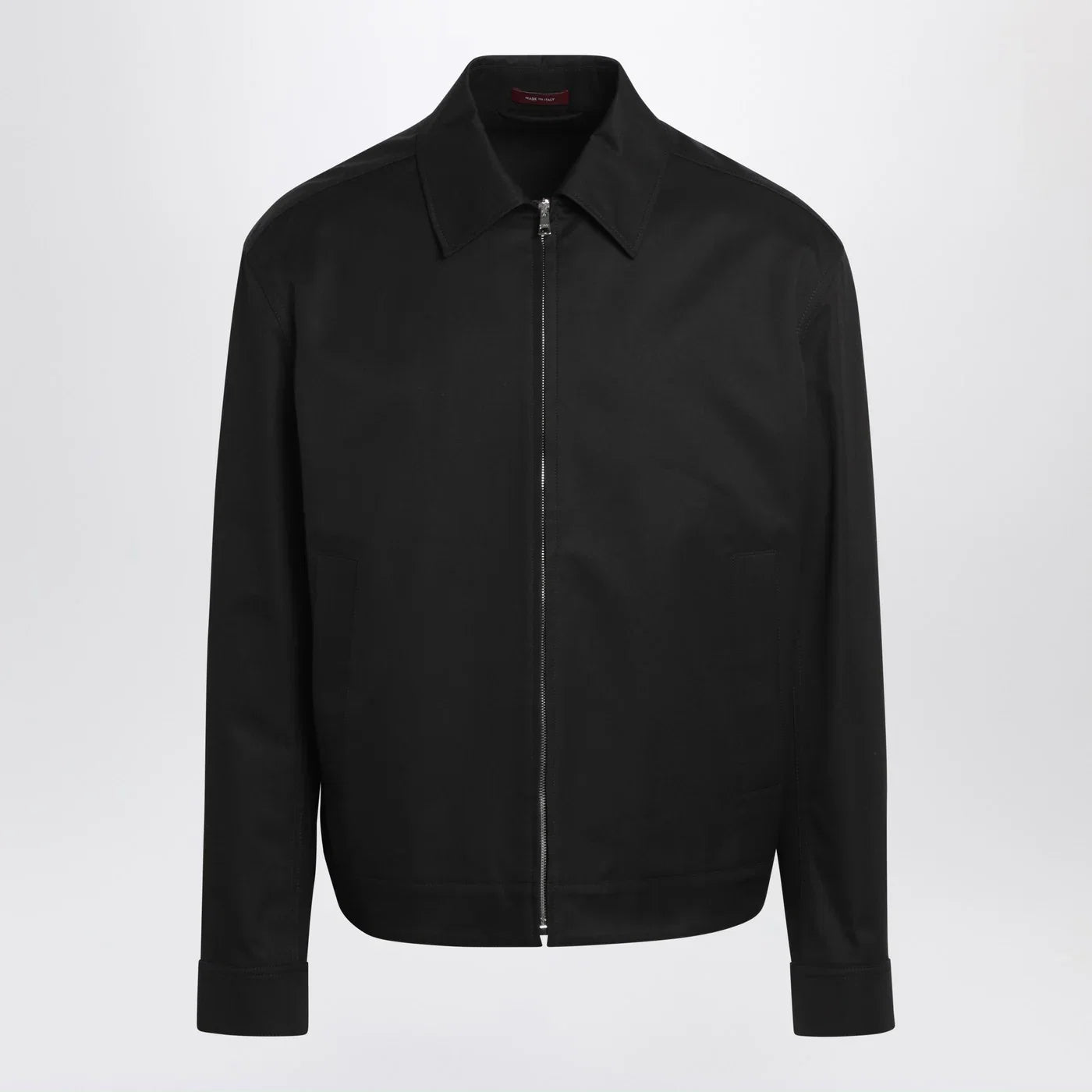 GUCCI Black cotton twill jacket with Web detail