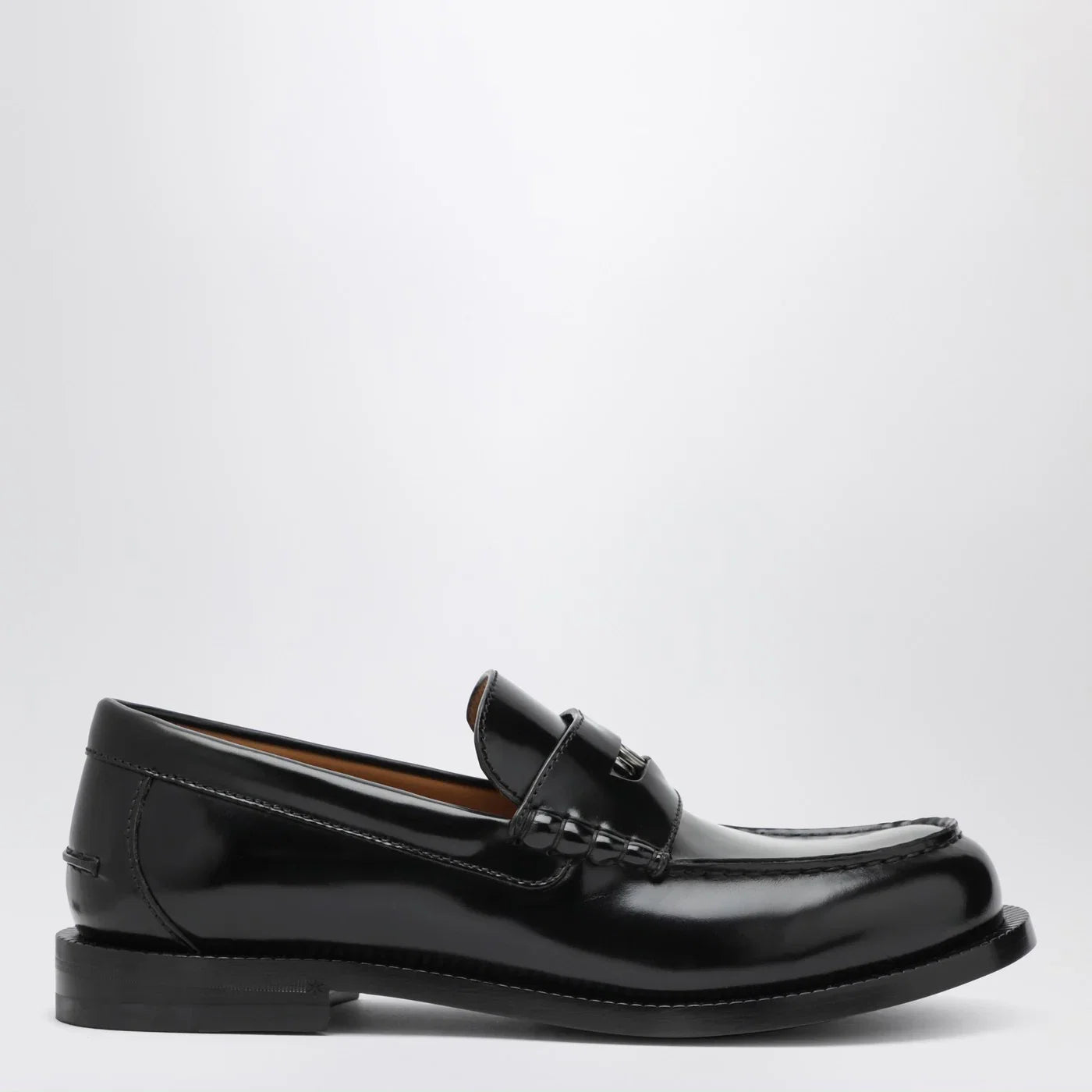GUCCI Black loafer with removable GG detail