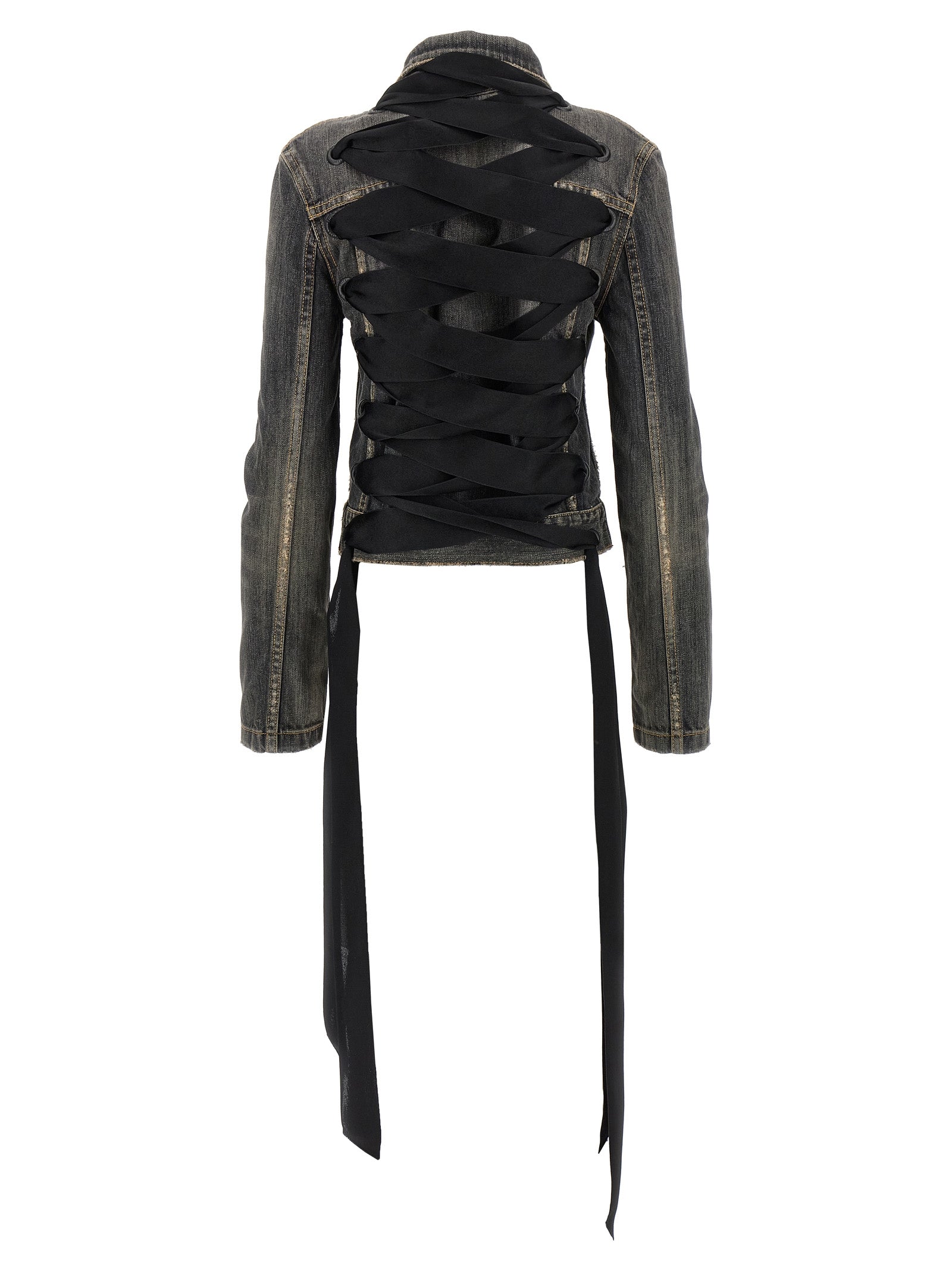 Balenciaga Lace Up Denim Jacket