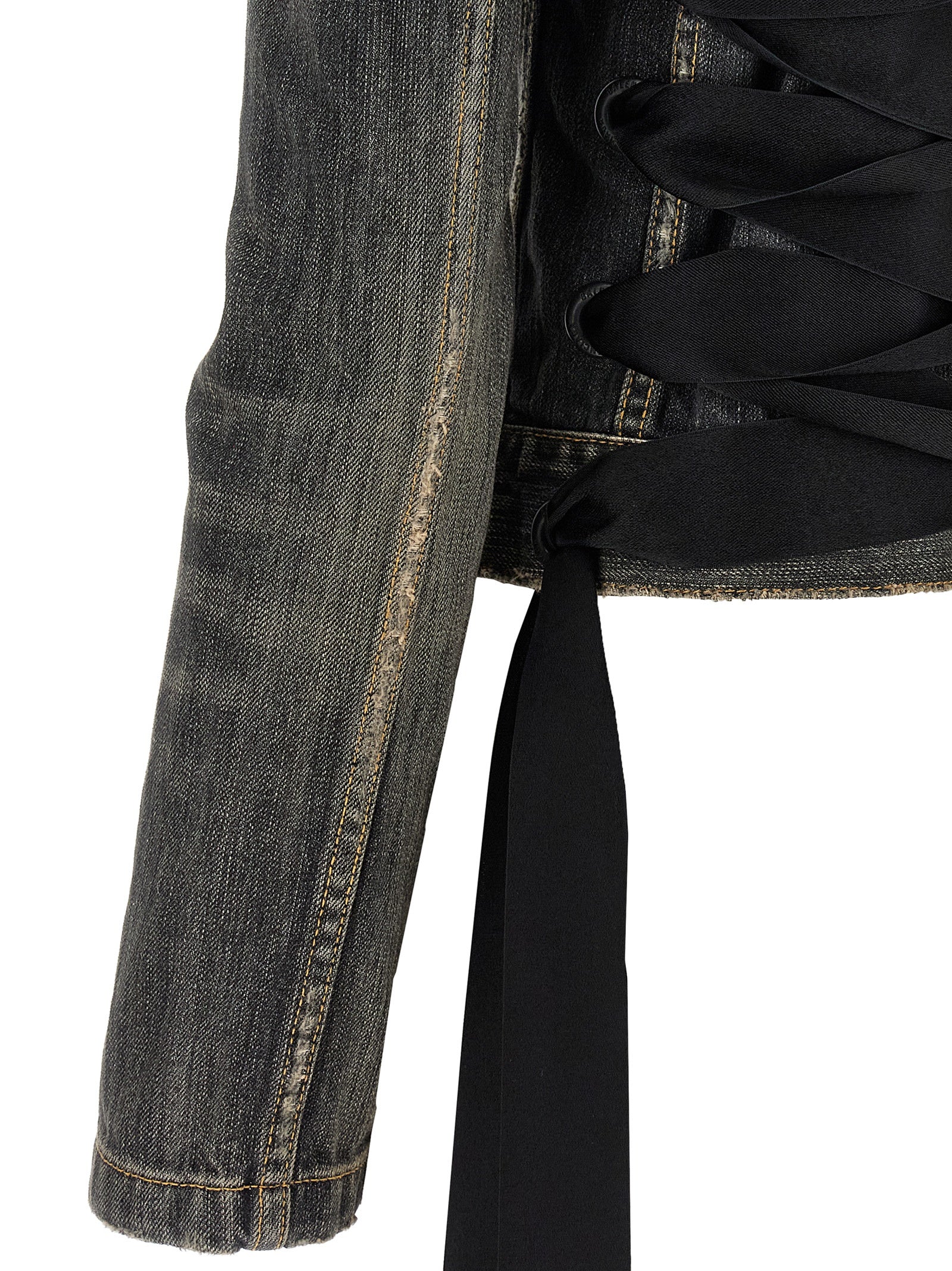 Balenciaga Lace Up Denim Jacket