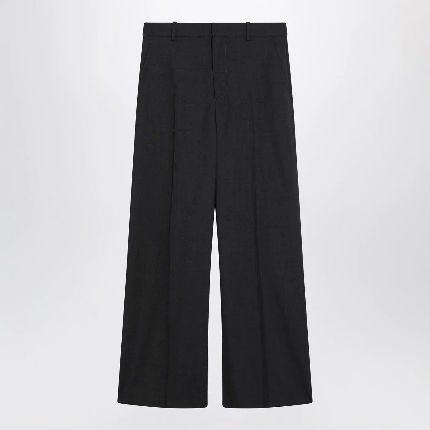 GUCCI Wide-leg grey wool trousers