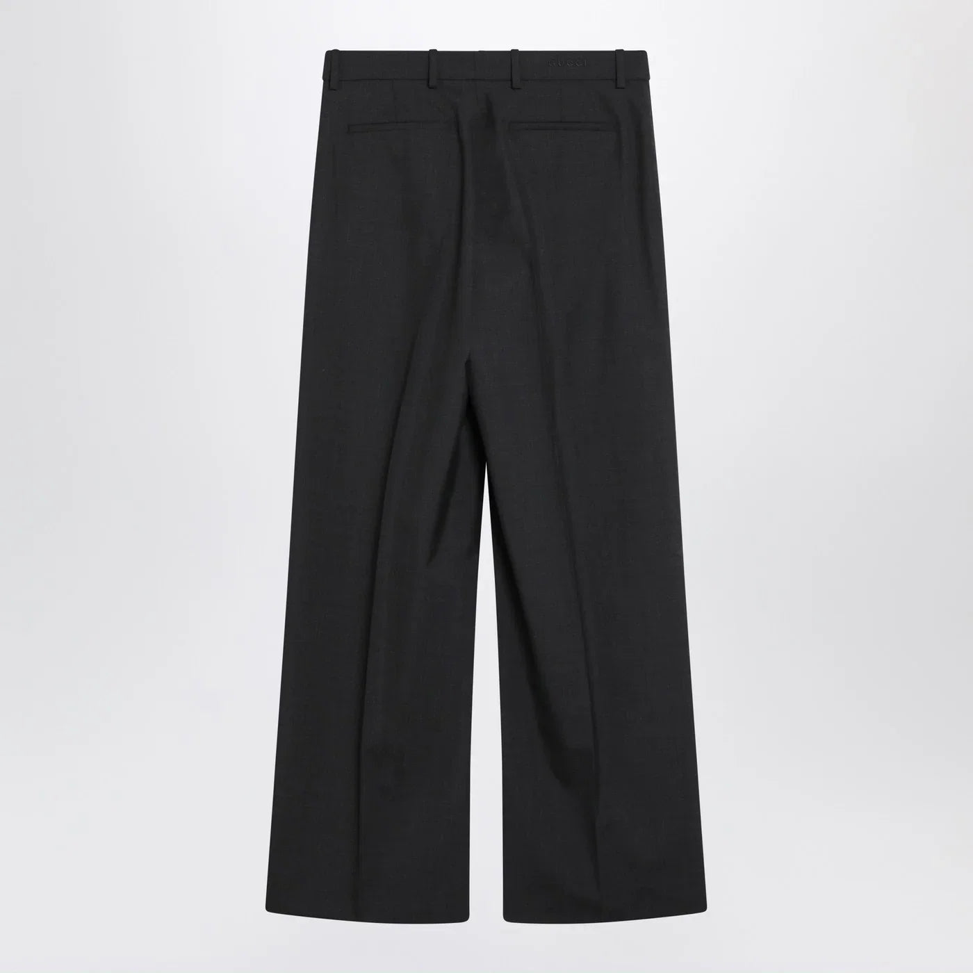 GUCCI Wide-leg grey wool trousers