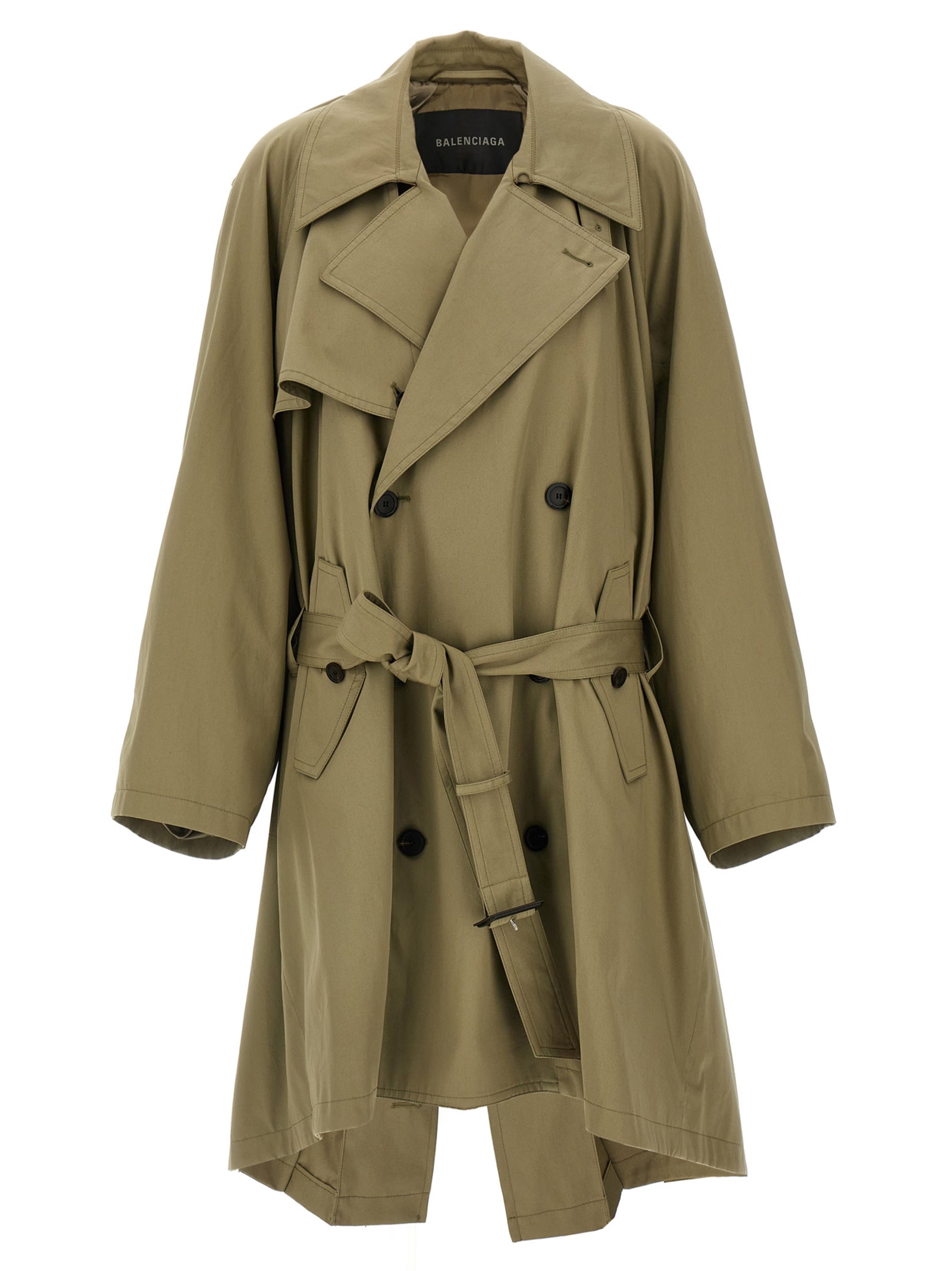 Balenciaga Draped Neck Trench Coat