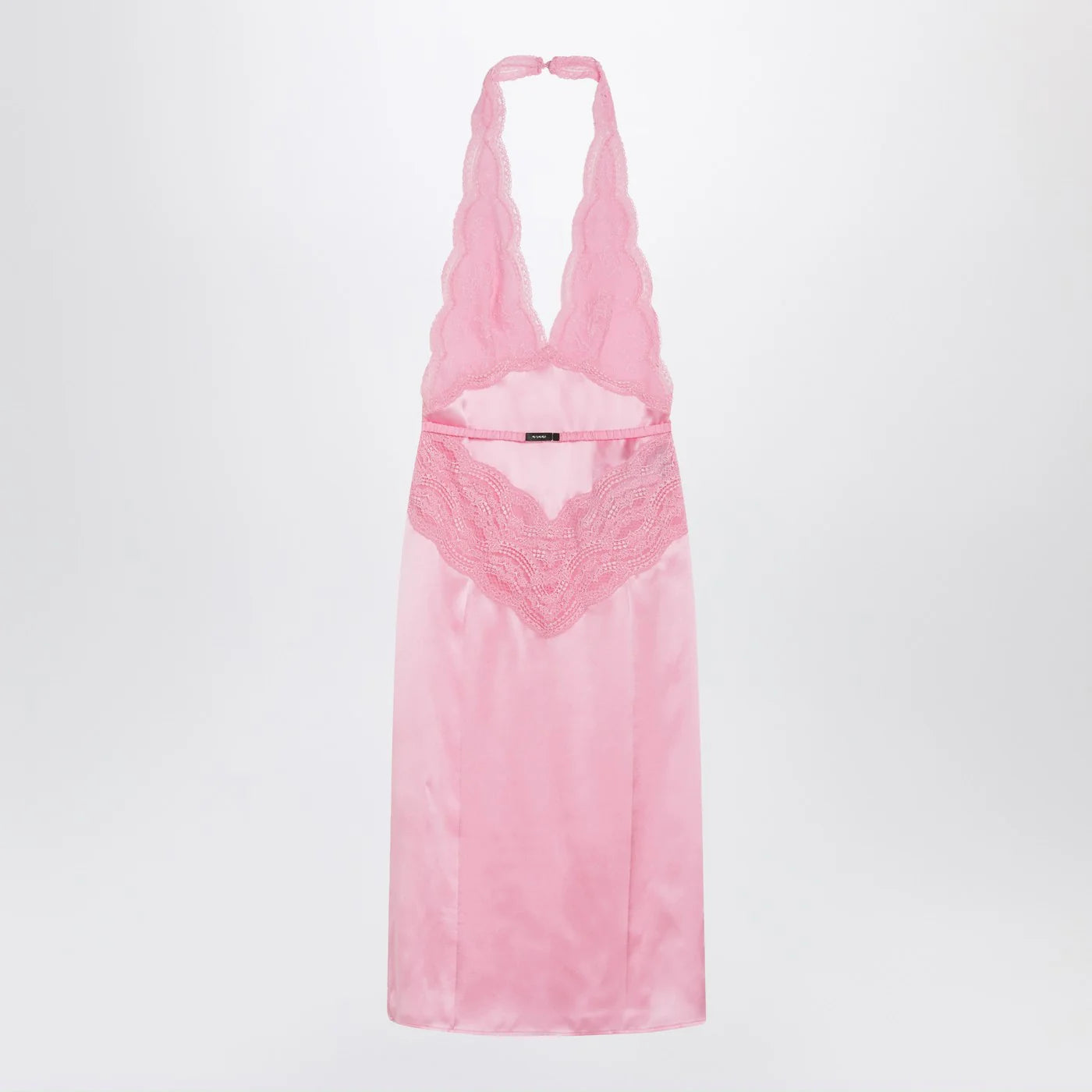 GUCCI Pink satin and lace dress