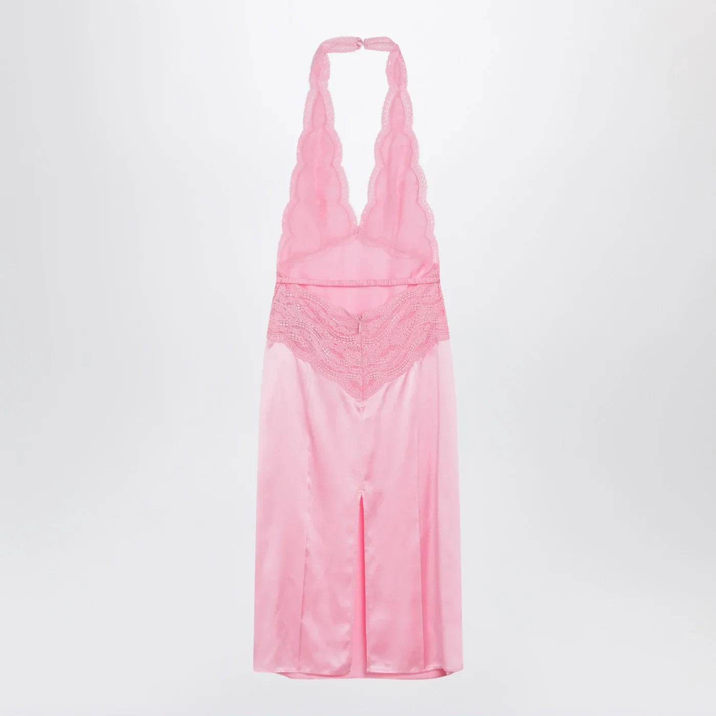 GUCCI Pink satin and lace dress