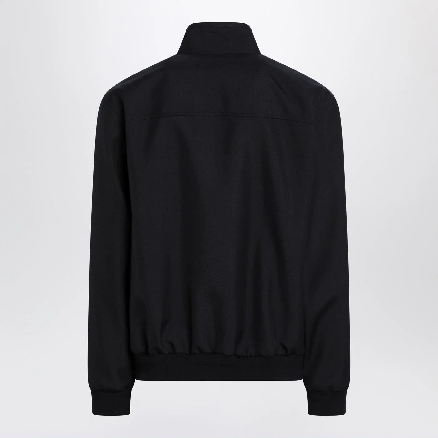 GUCCI Blue zip-up jacket in wool-blend twill