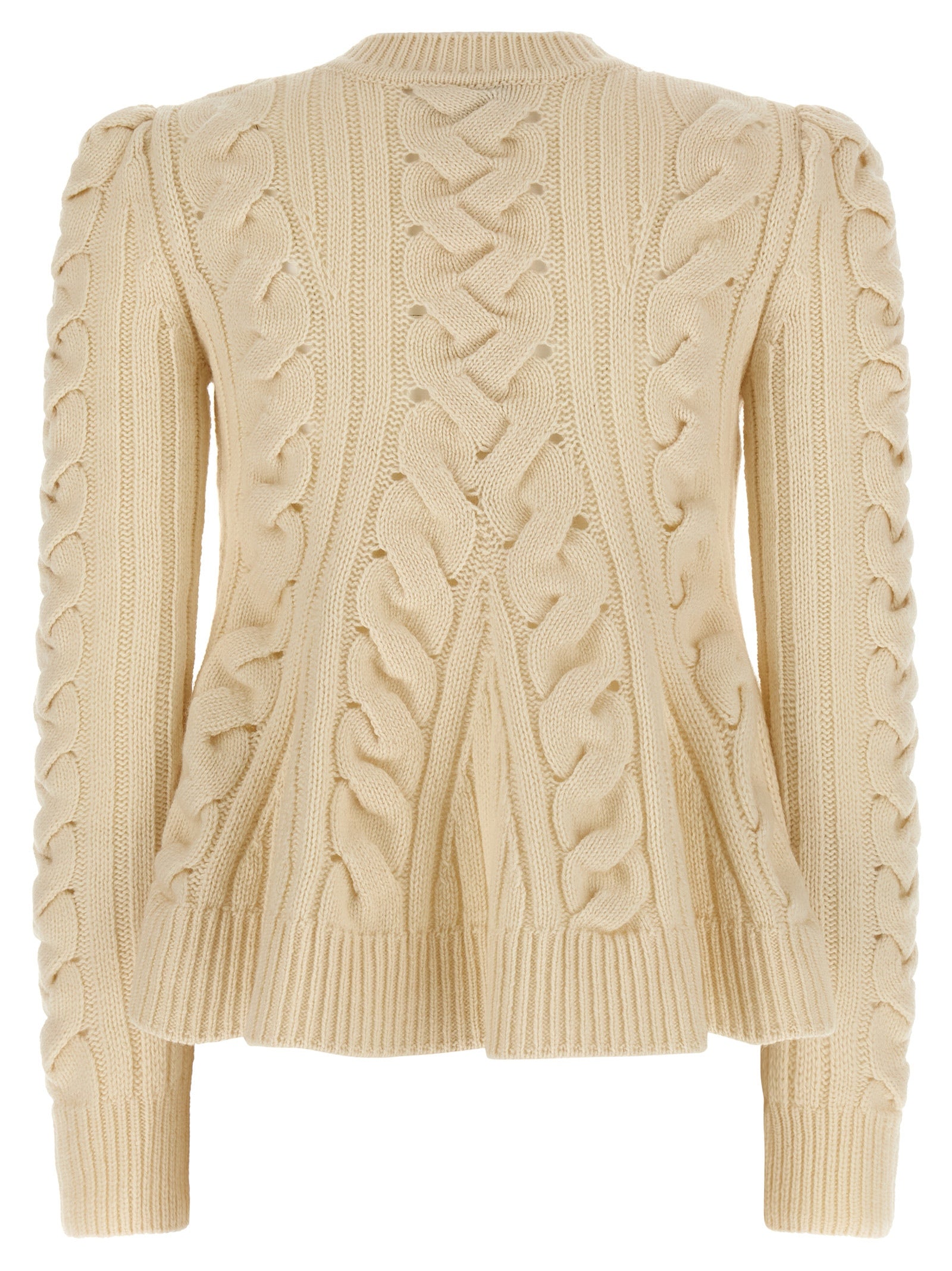 Alexander McQueen Peplum Cable Sweater
