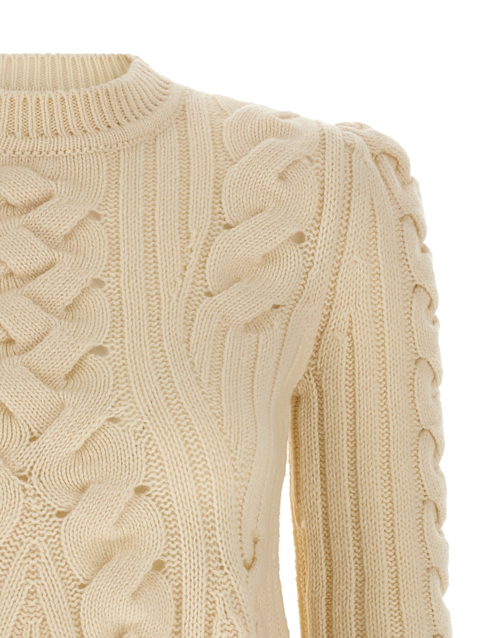 Alexander McQueen Peplum Cable Sweater