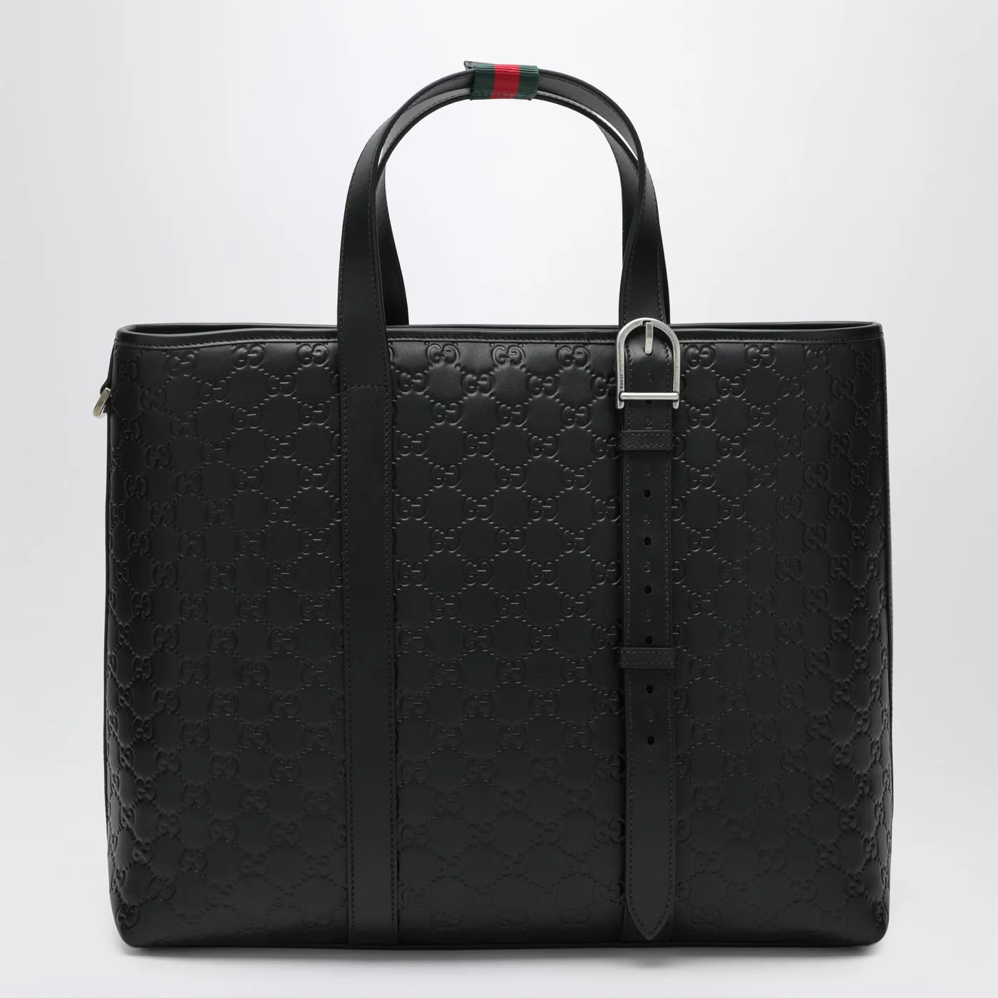 GUCCI Large black GG Emblem shopping bag