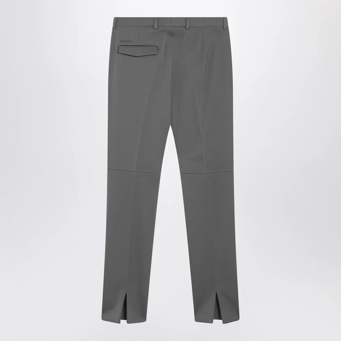 GUCCI Grey wool satin trousers