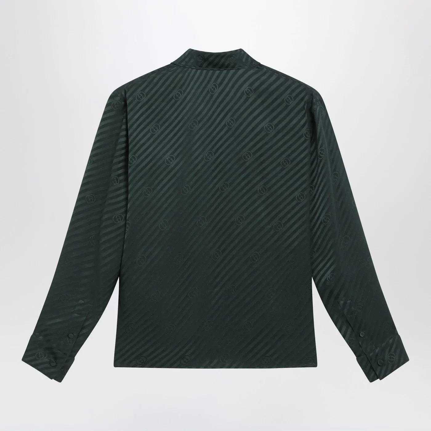 GUCCI Green GG jacquard silk shirt