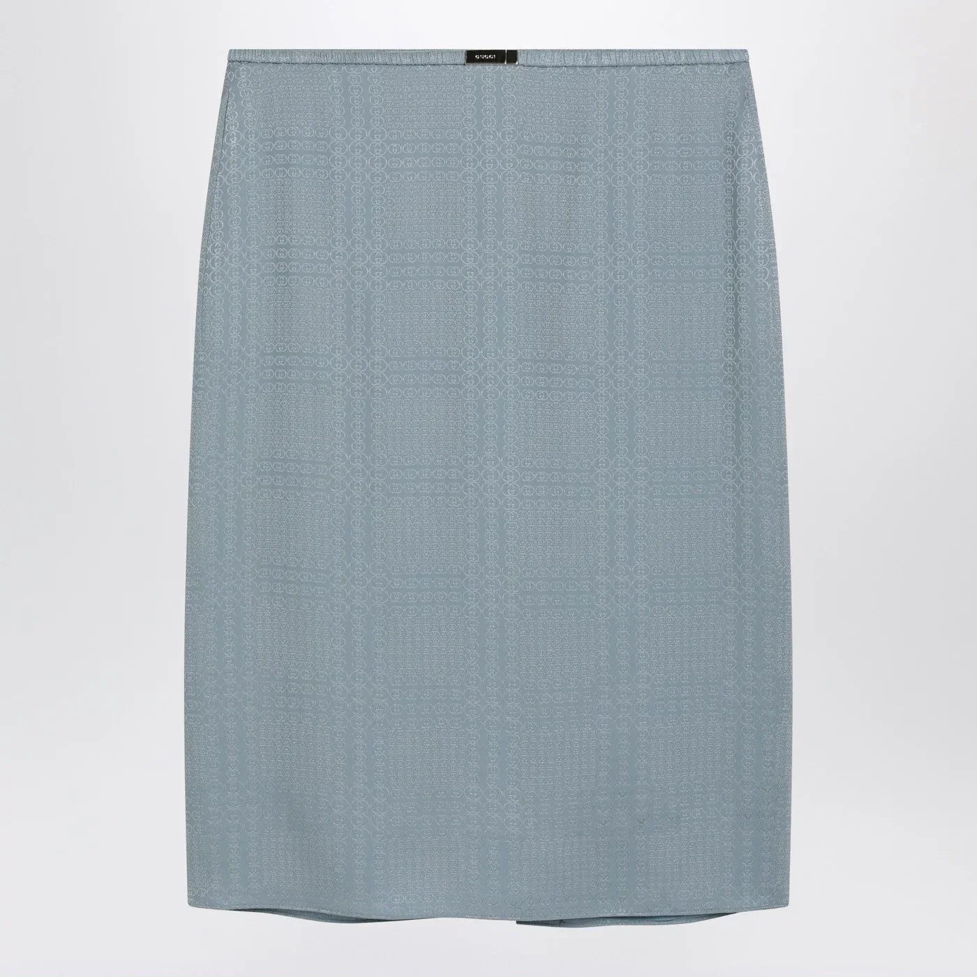 GUCCI Light blue GG jacquard silk skirt