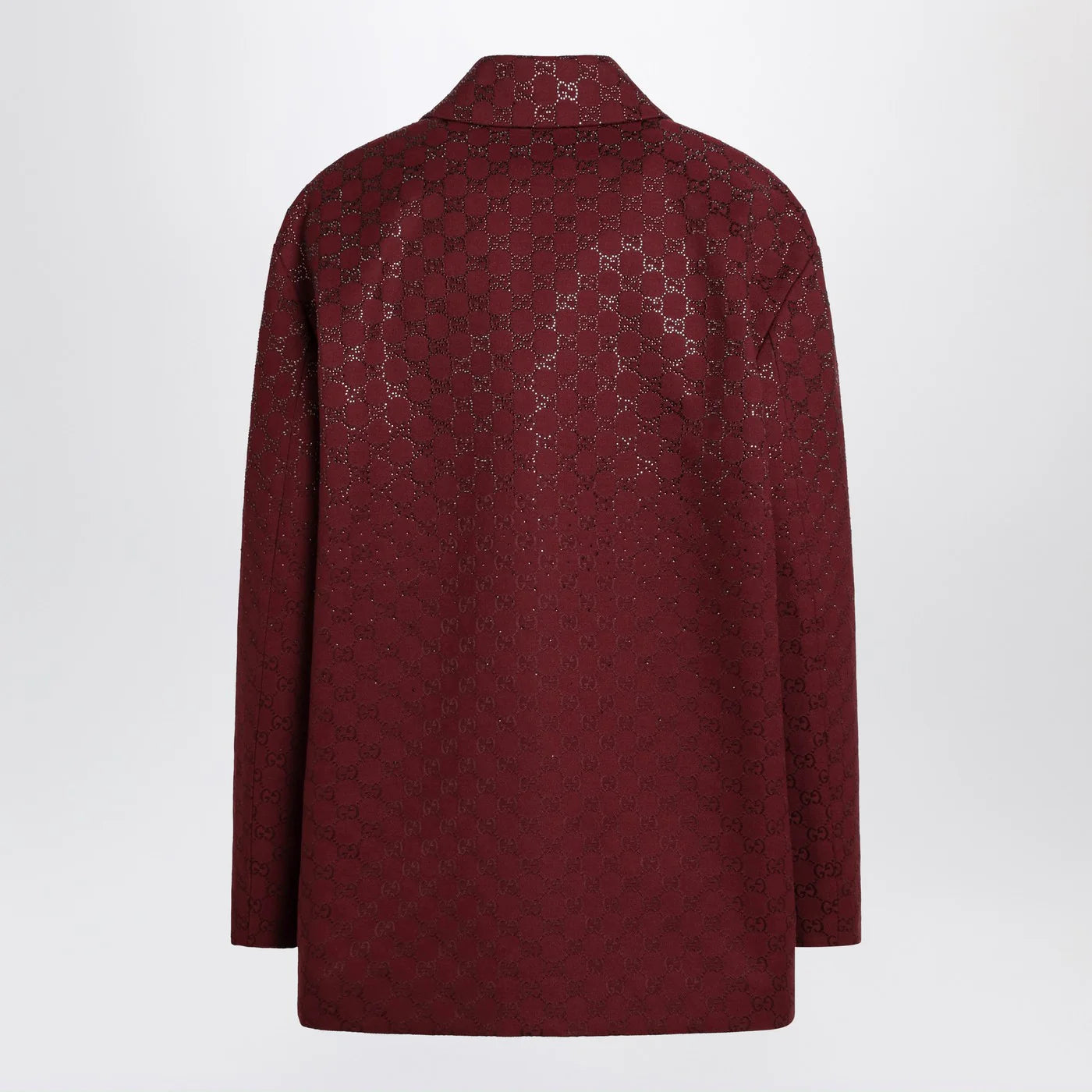 GUCCI Rosso Ancora GG-fabric jacket with crystals