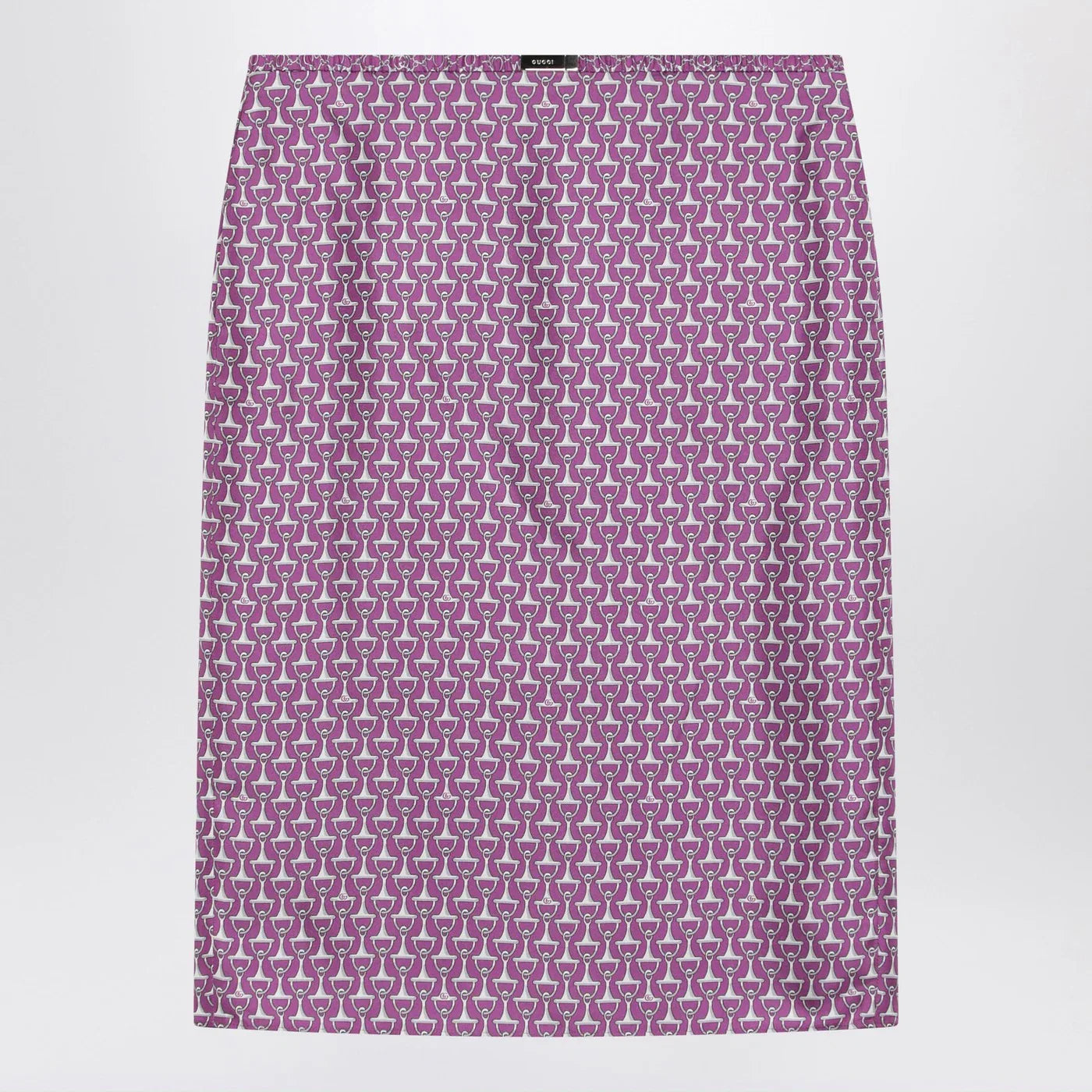 GUCCI Pink pencil skirt with horsebit print