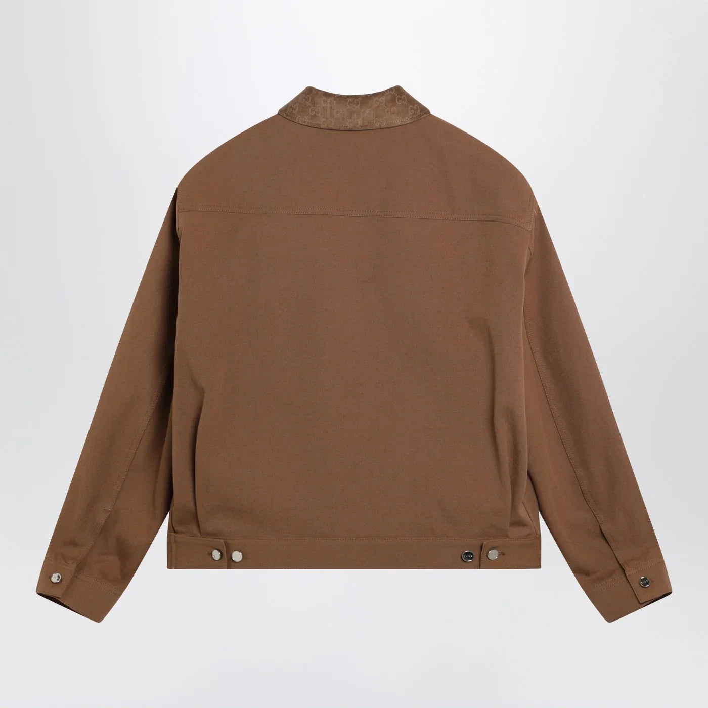 GUCCI Camel zip-up jacket with GG details