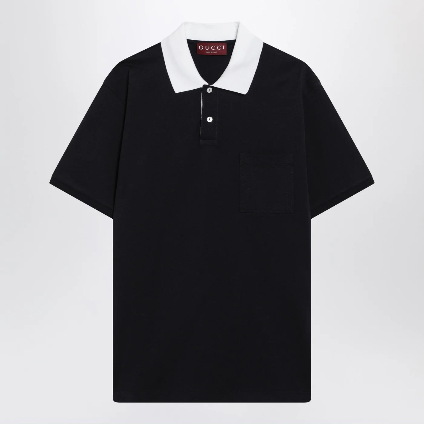 GUCCI Blue stretch cotton piqué polo shirt