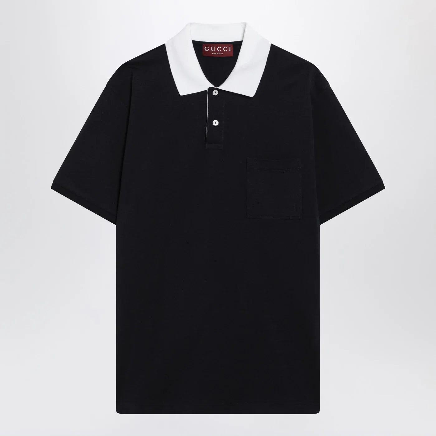 GUCCI Blue stretch cotton piqué polo shirt