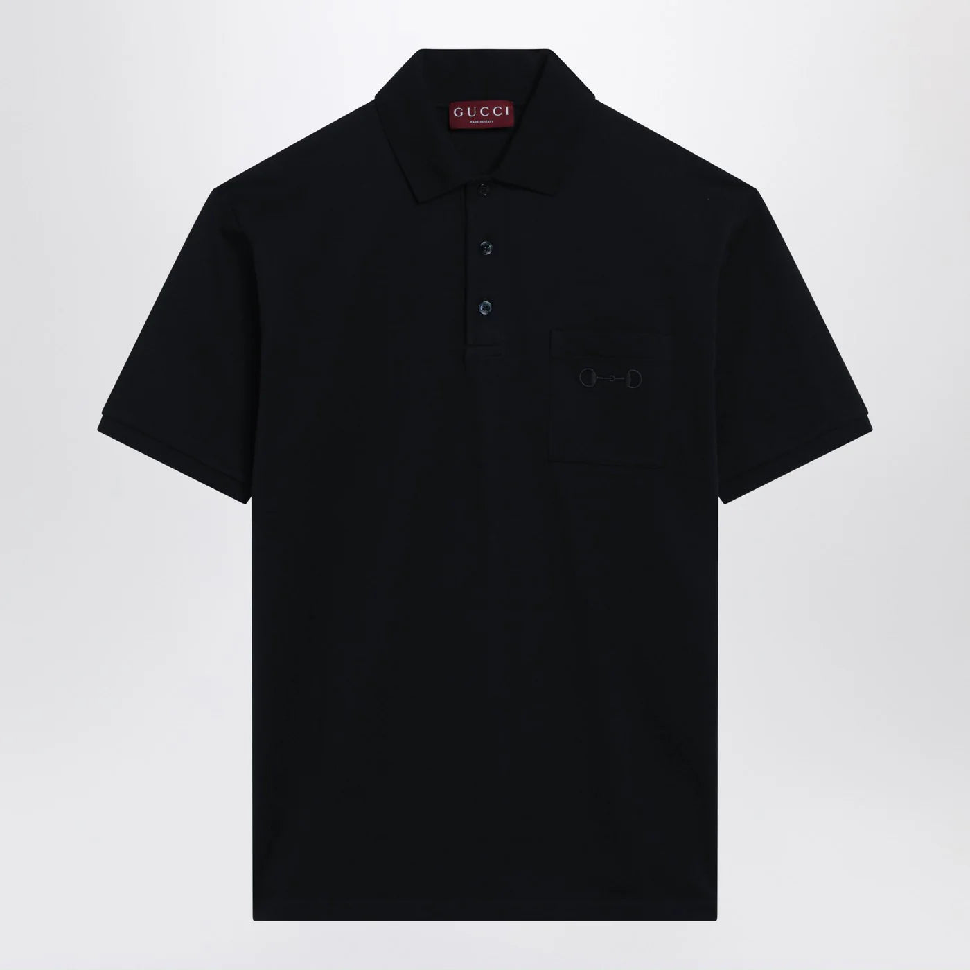 GUCCI Midnight blue stretch cotton piqué polo shirt