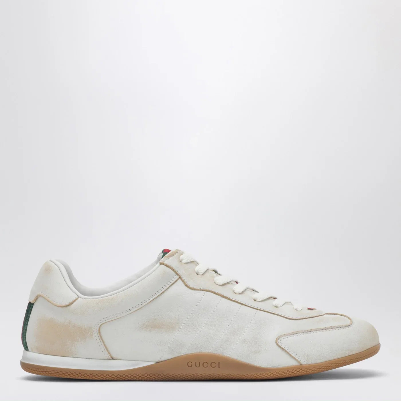 Gucci Shift Sneakers in white délavé-effect leather