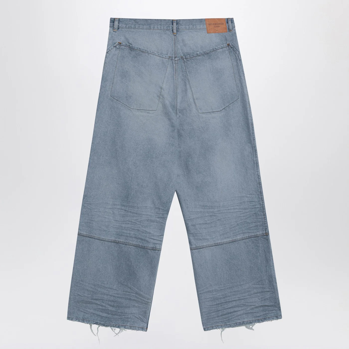 Balenciaga Light blue baggy jeans with rips