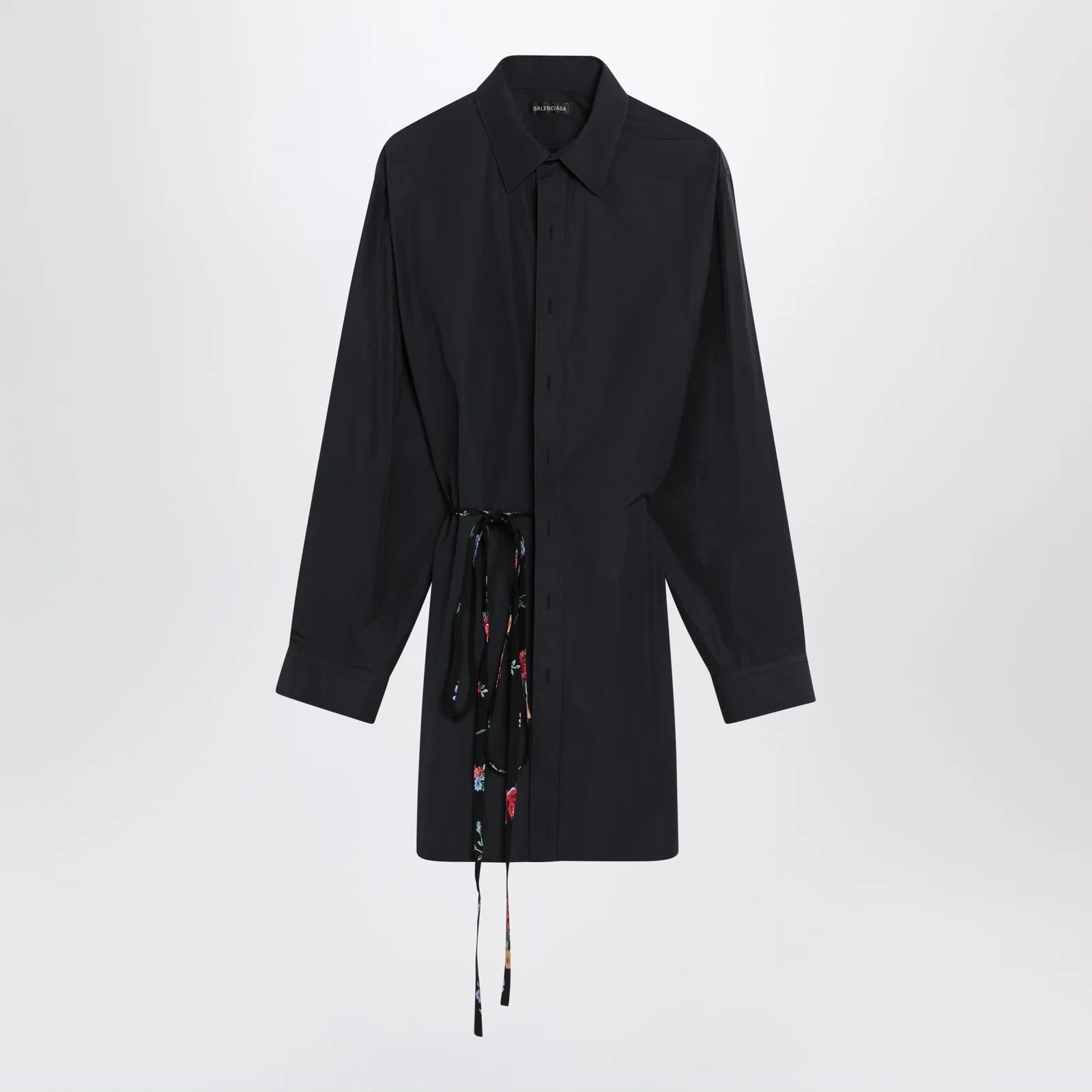 Balenciaga Short dress with floral waist belt