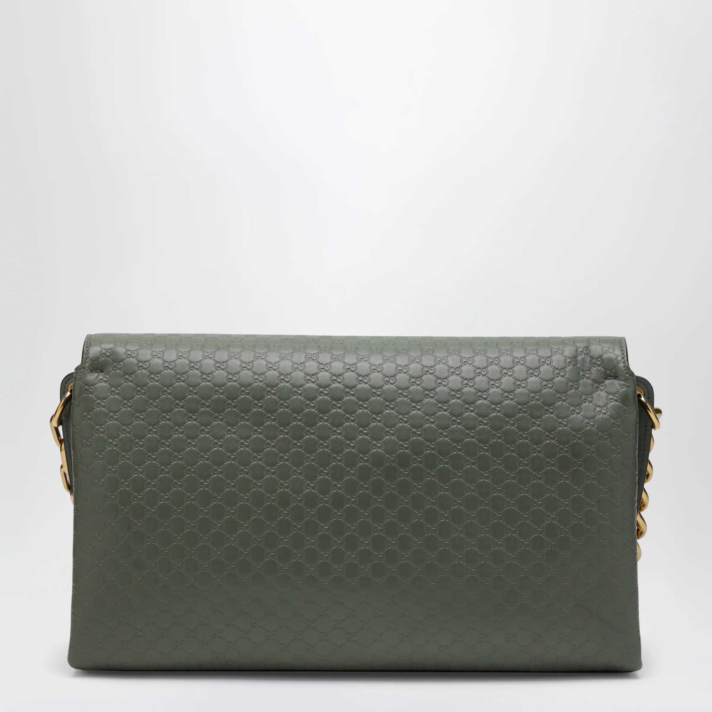 GUCCI Large chain shoulder bag in sage green