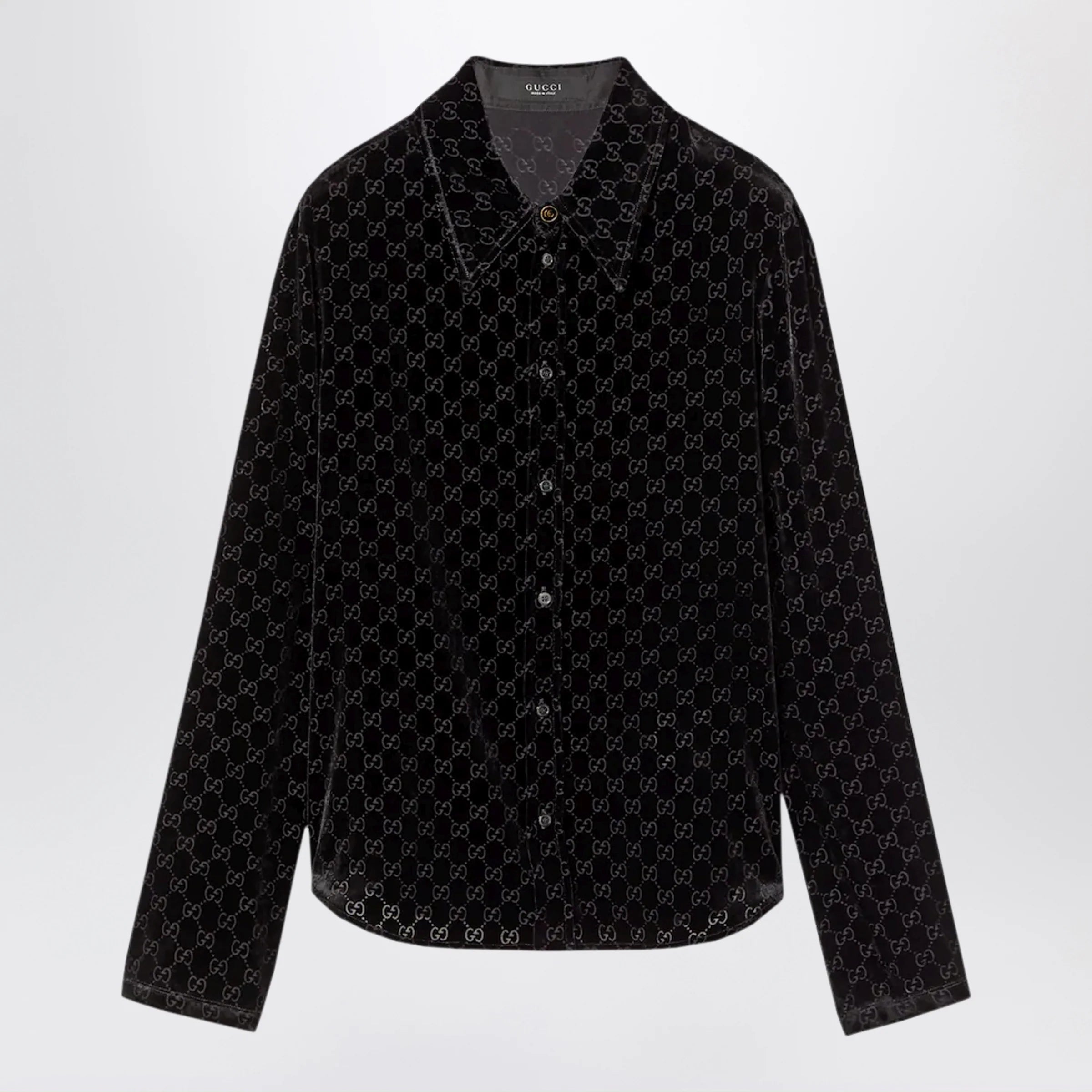 GUCCI GG stretch dévoré velvet shirt