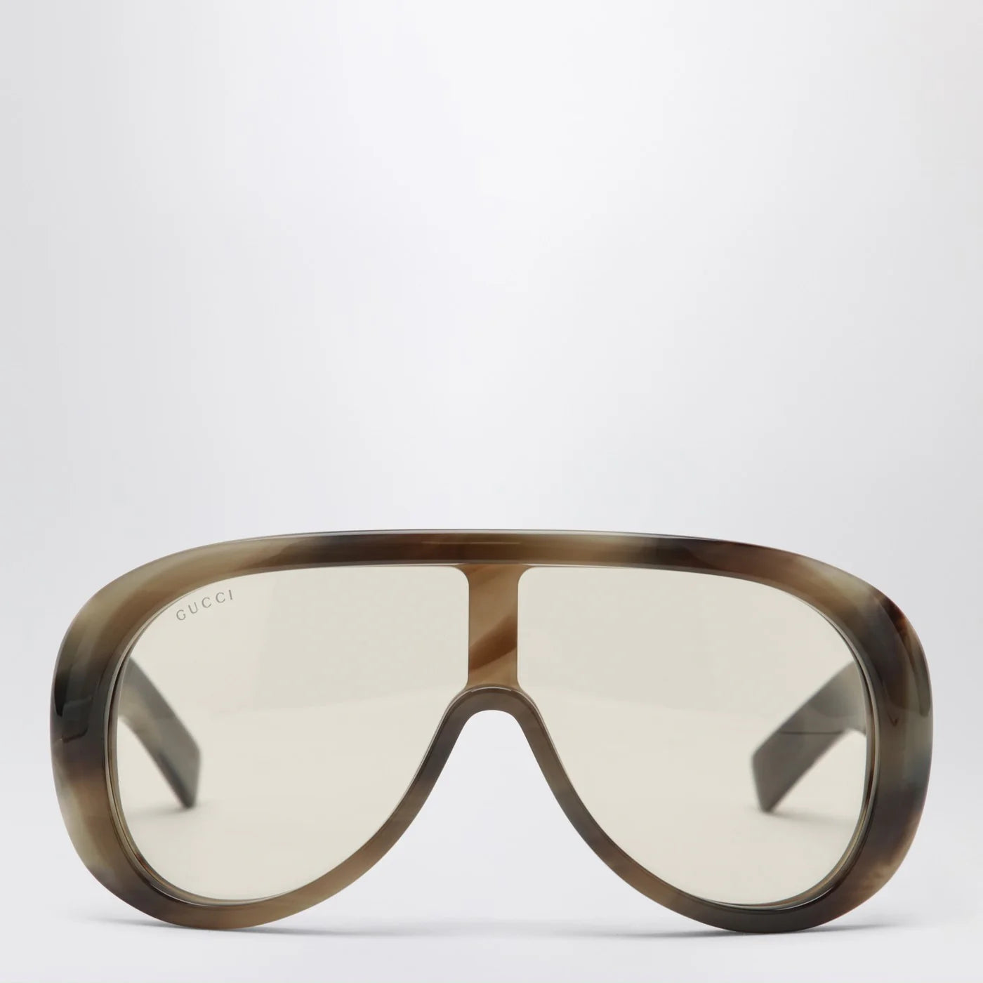 GUCCI Light brown tortoiseshell rectangular sunglasses
