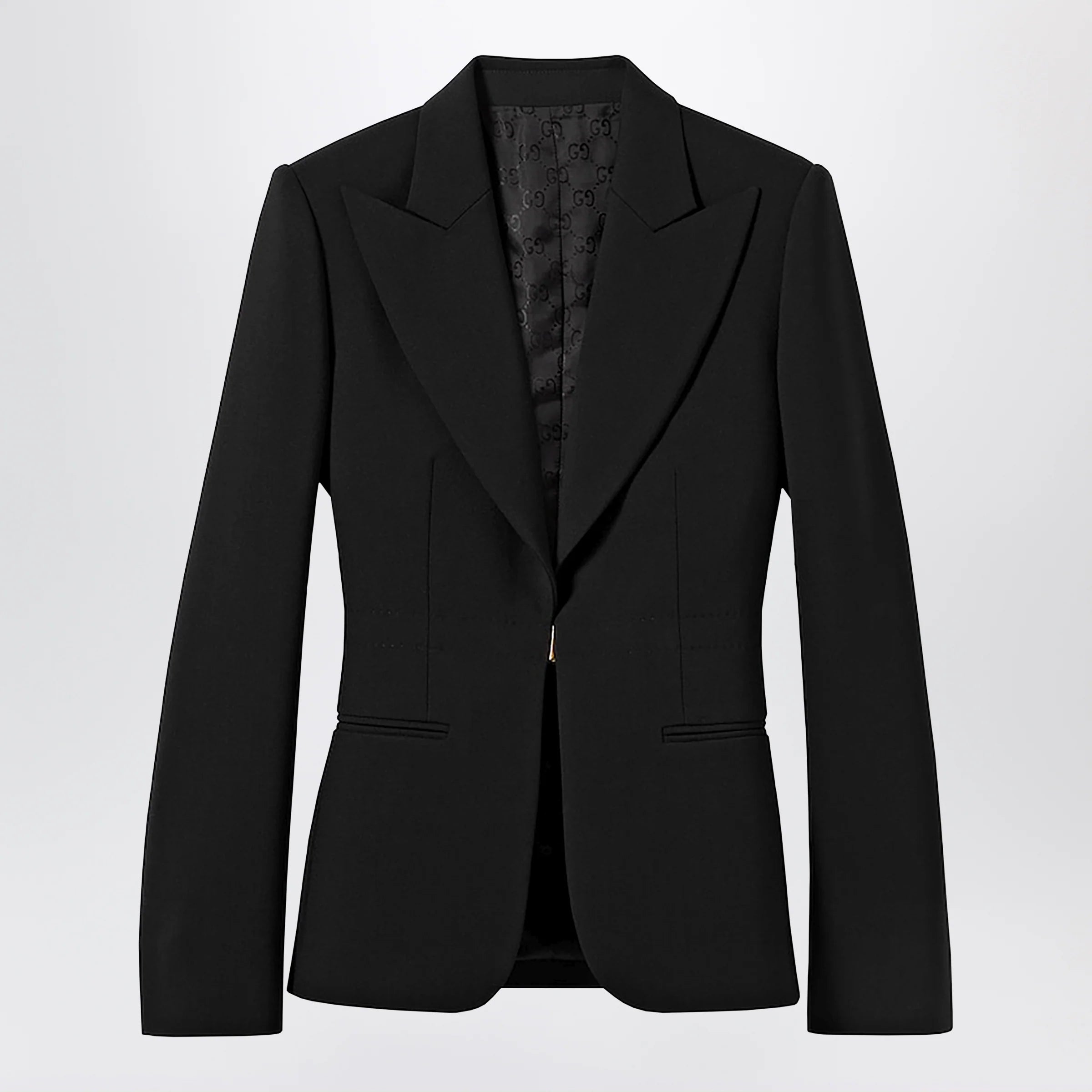 GUCCI Black Stretch Wool Technical Jacket