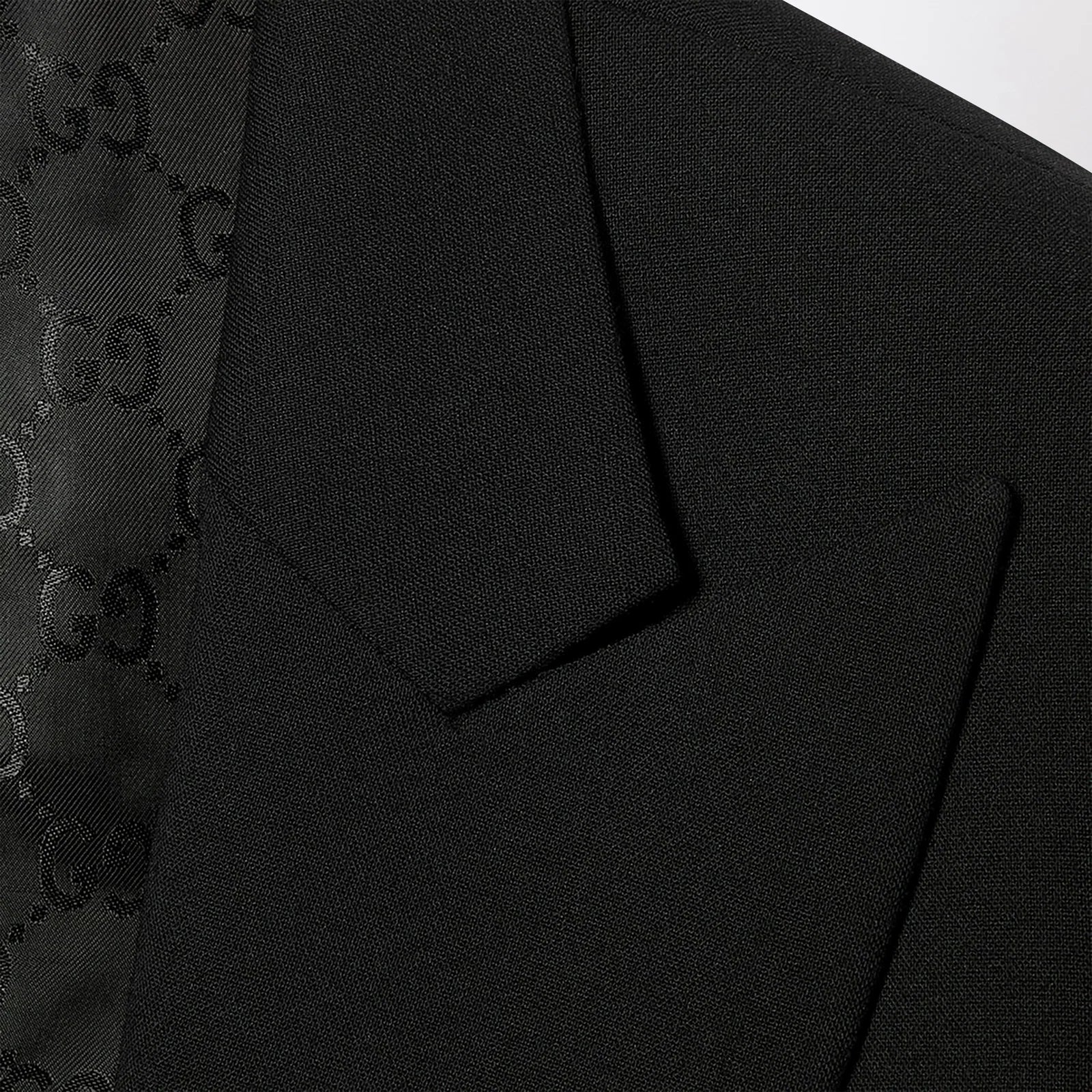 GUCCI Black Stretch Wool Technical Jacket