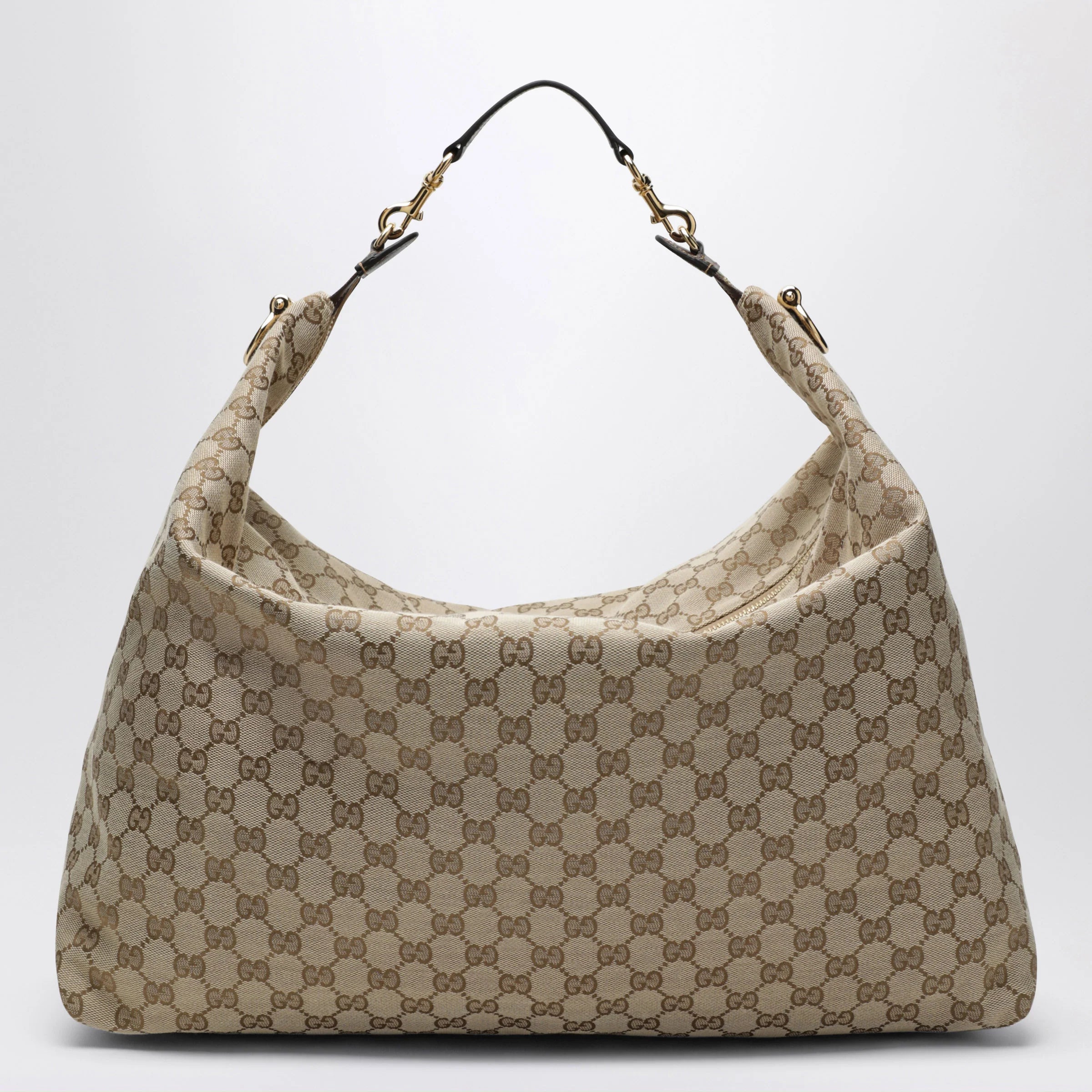 GUCCI Large Brera GG canvas bag in sand/brown