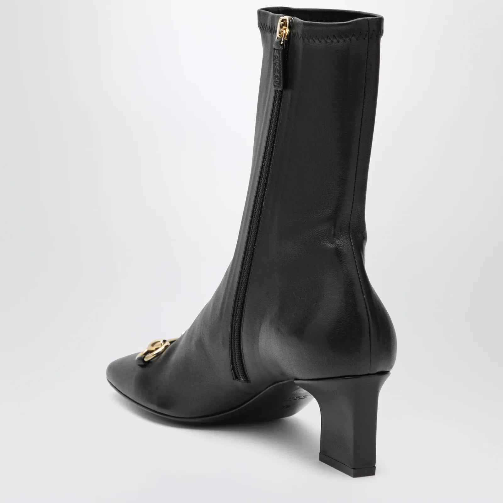 GUCCI Black Signora ankle boots with horsebit