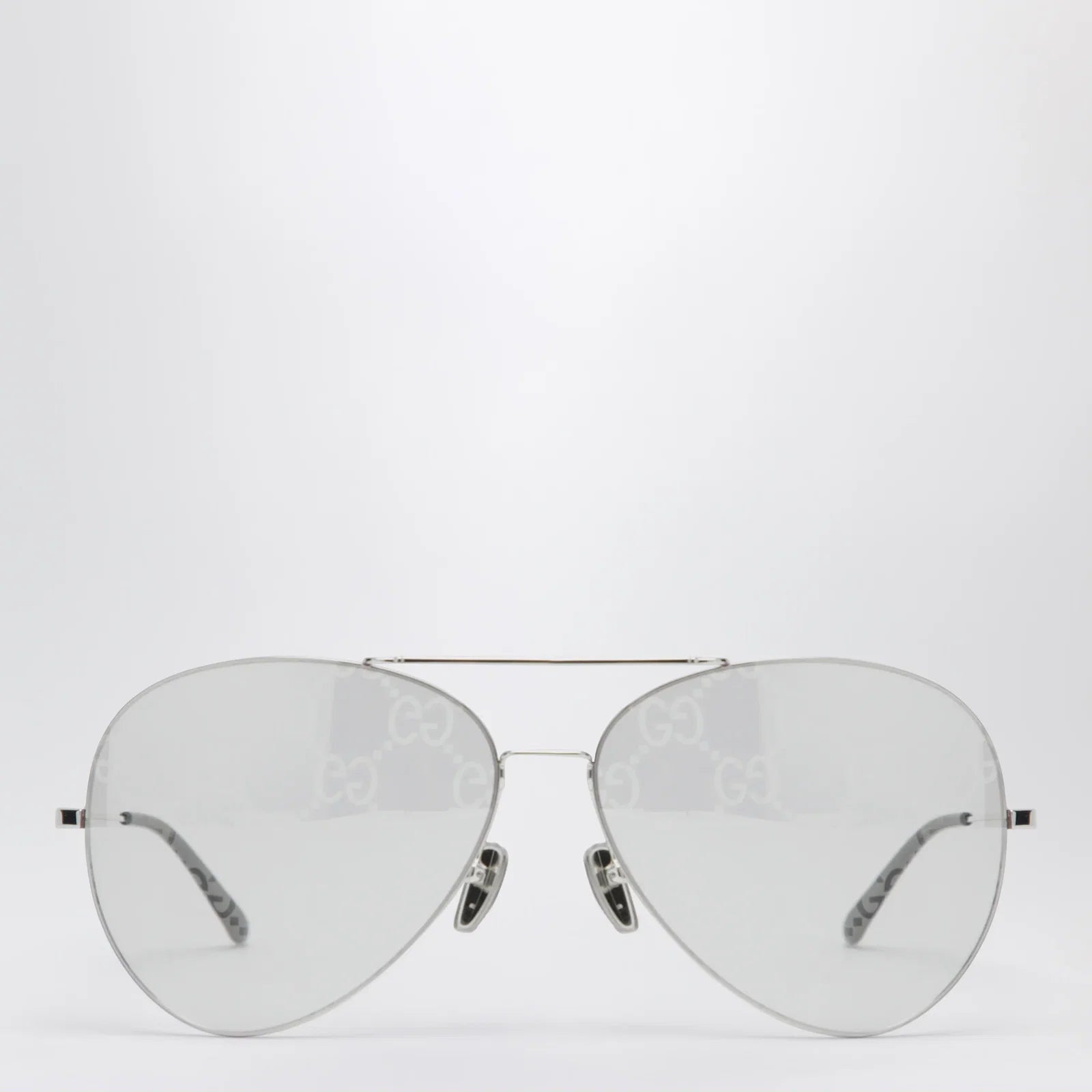 GUCCI Silver pilot sunglasses