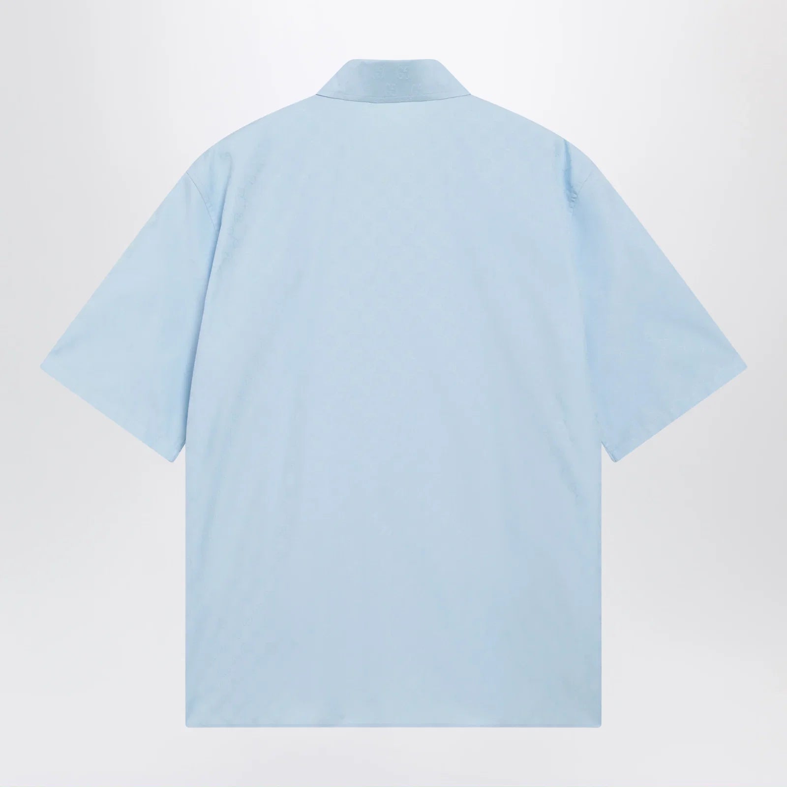 GUCCI GG cotton poplin short-sleeve shirt in light blue