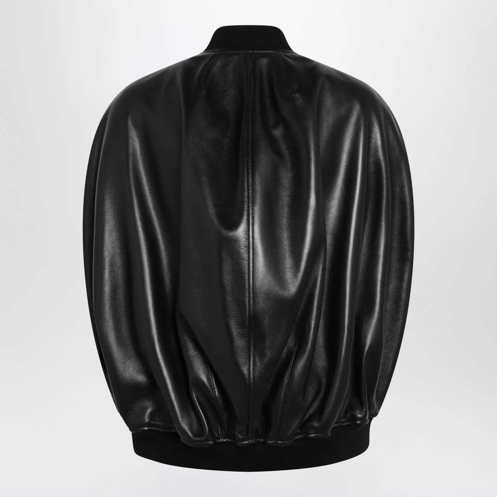 Balenciaga Black leather bomber jacket