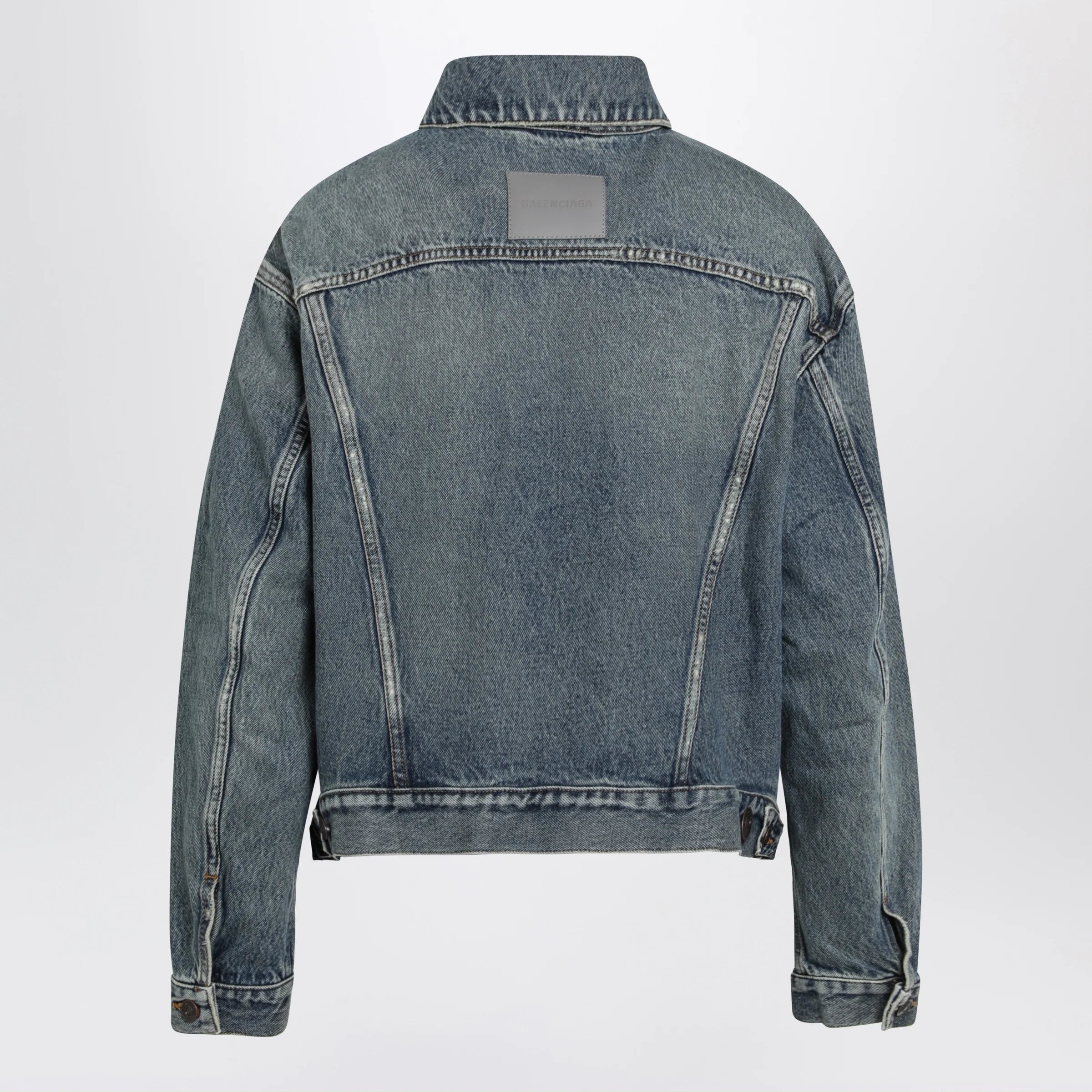 Balenciaga Kick cotton denim jacket in dirty vintage blue