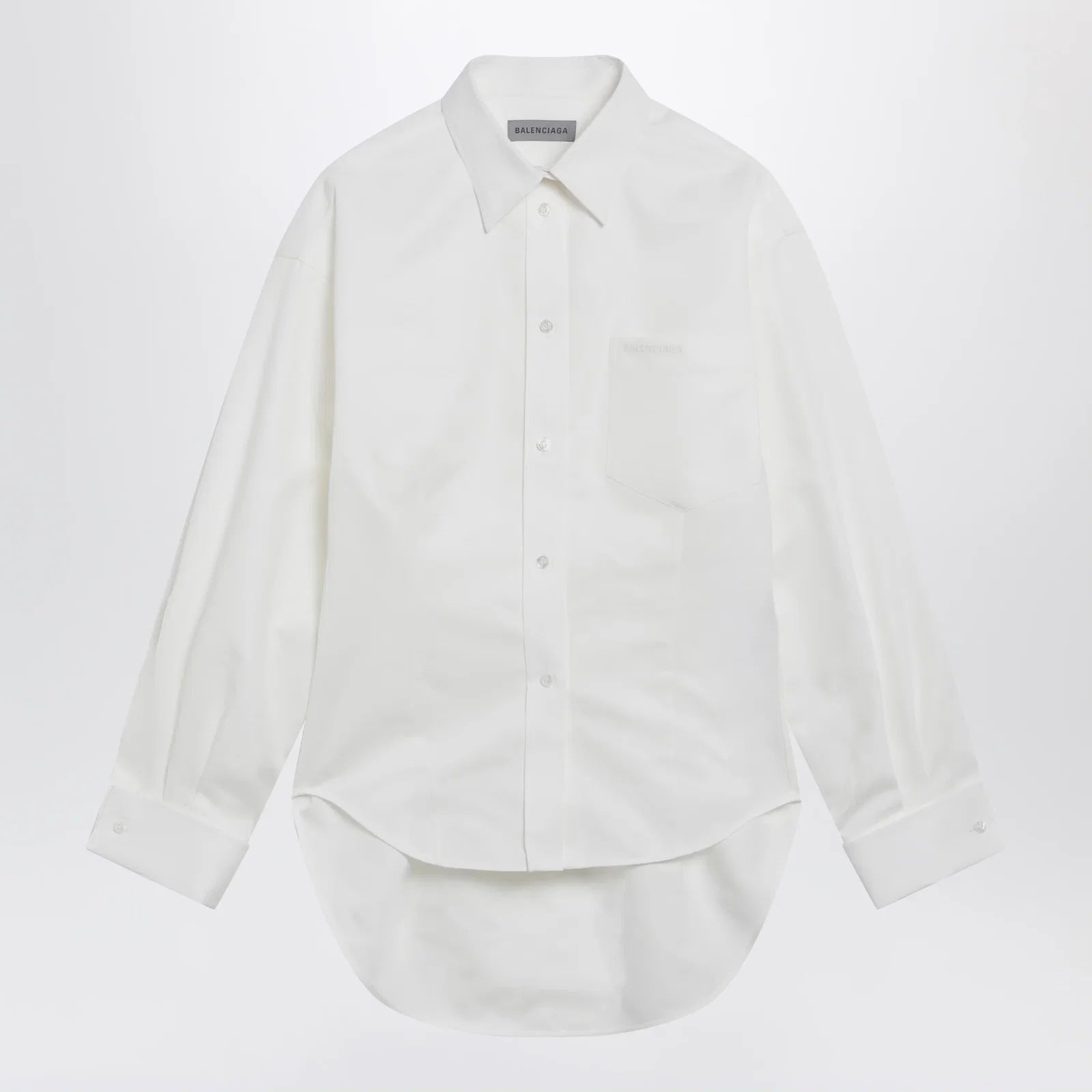 Balenciaga Cocoon shirt in cotton and silk poplin, white