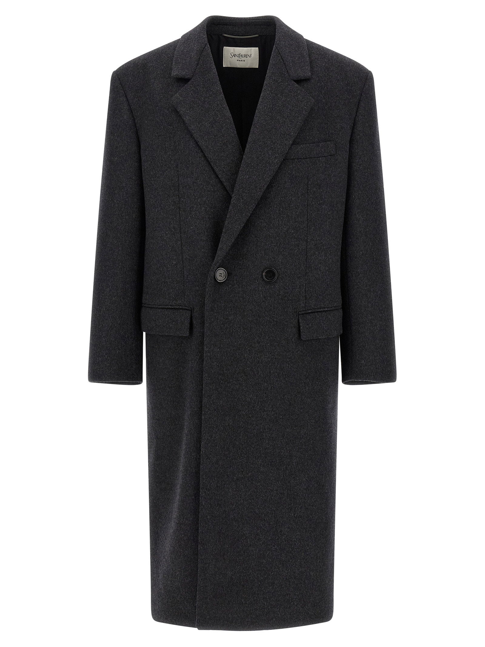 Saint Laurent Double-face Combed Wool Coat