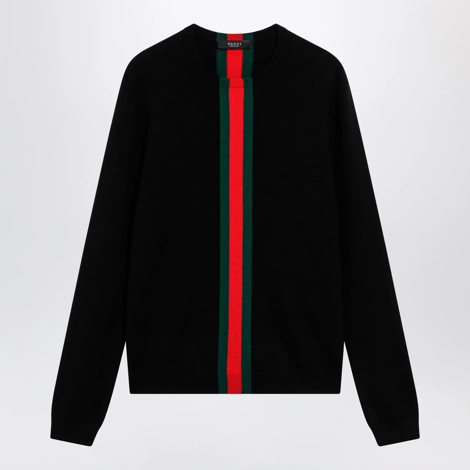 Gucci cashmere sweater with Web motif in black