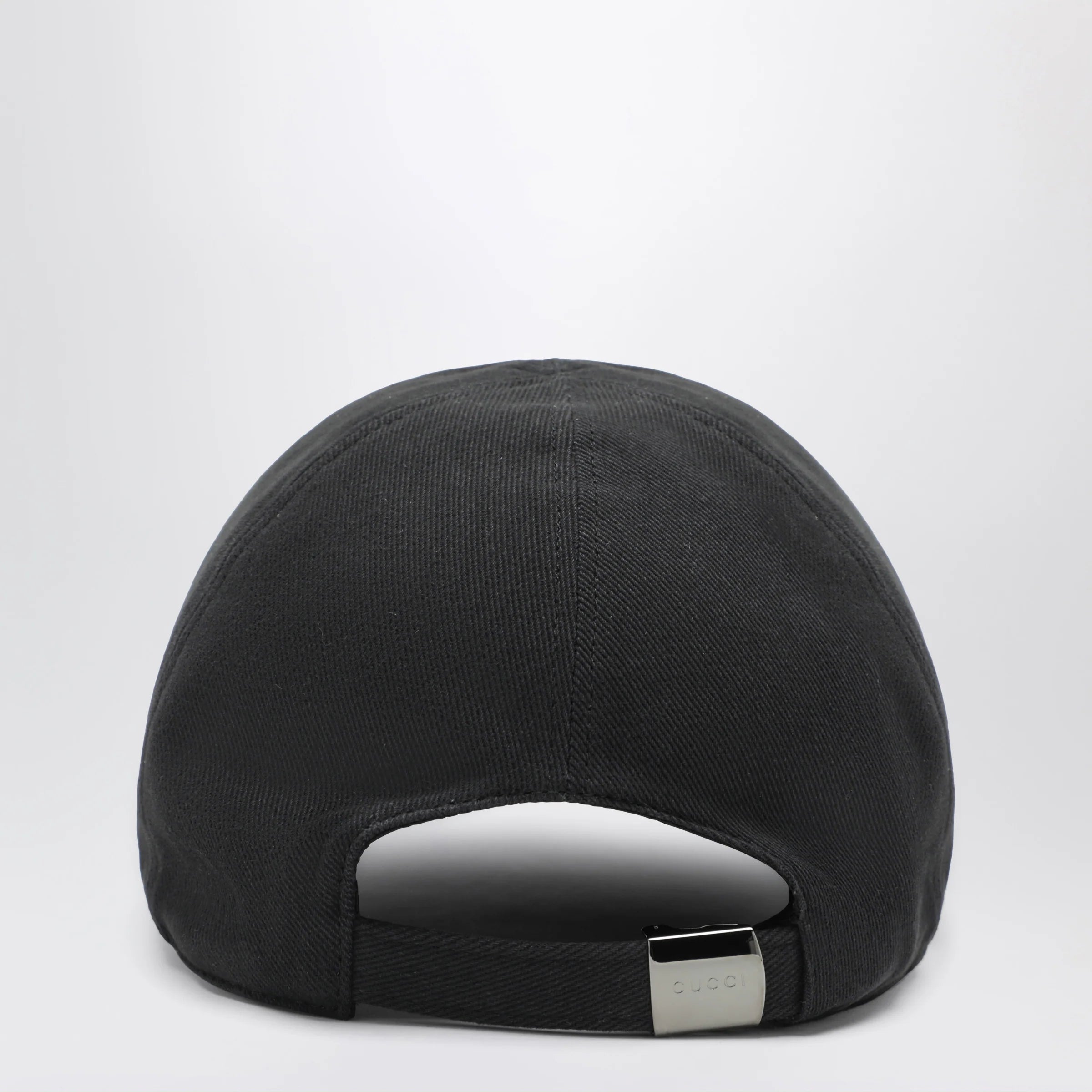 GUCCI Black cotton baseball cap with embroidered logo