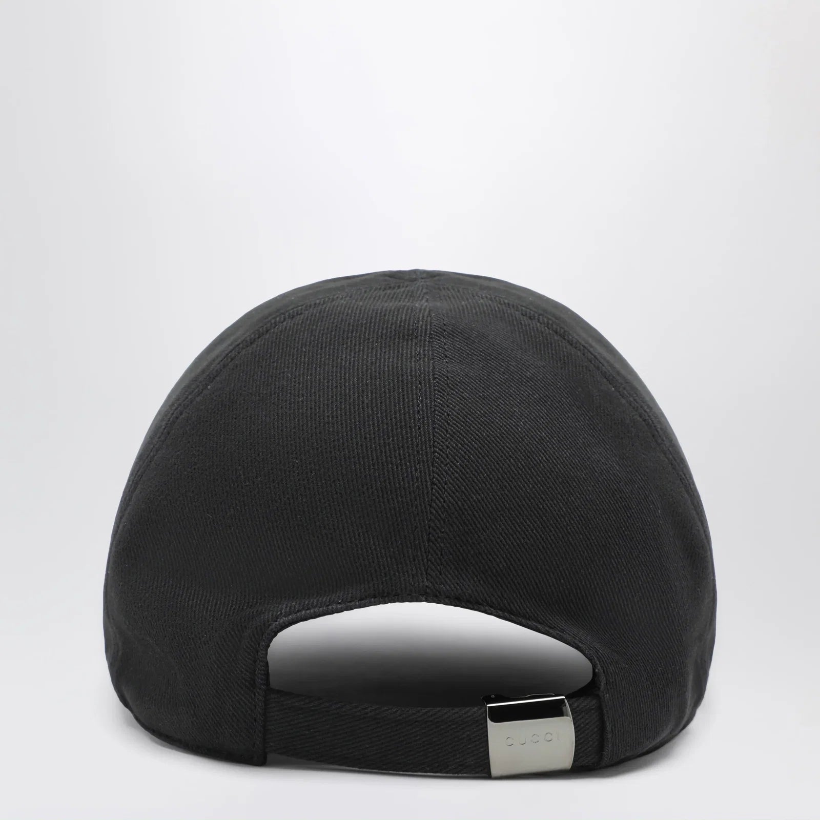 GUCCI Black cotton baseball cap with embroidered logo